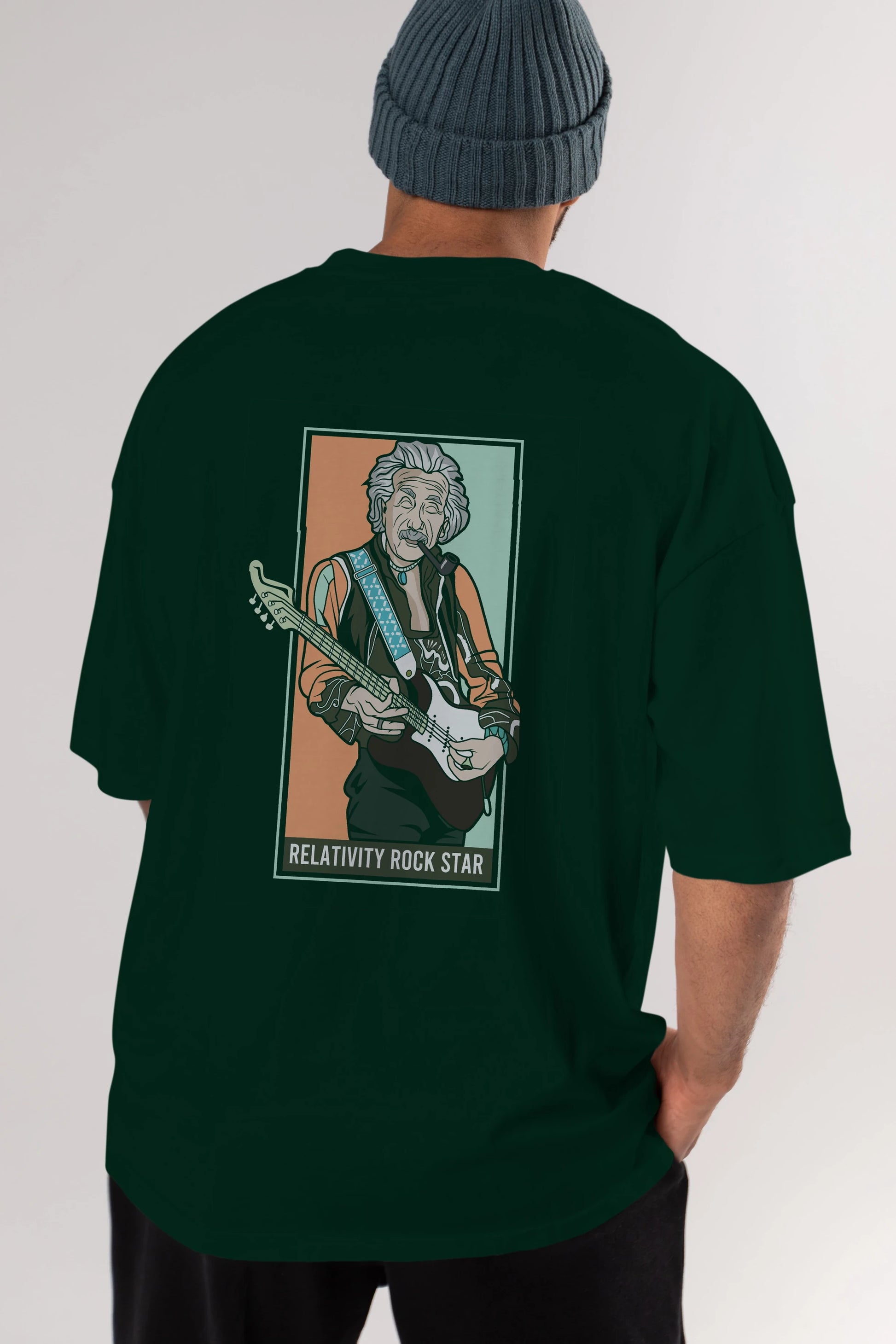 Jimmy Einstein Arka Baskılı Oversize t-shirt Erkek Kadın Unisex %100 Pamuk tişort