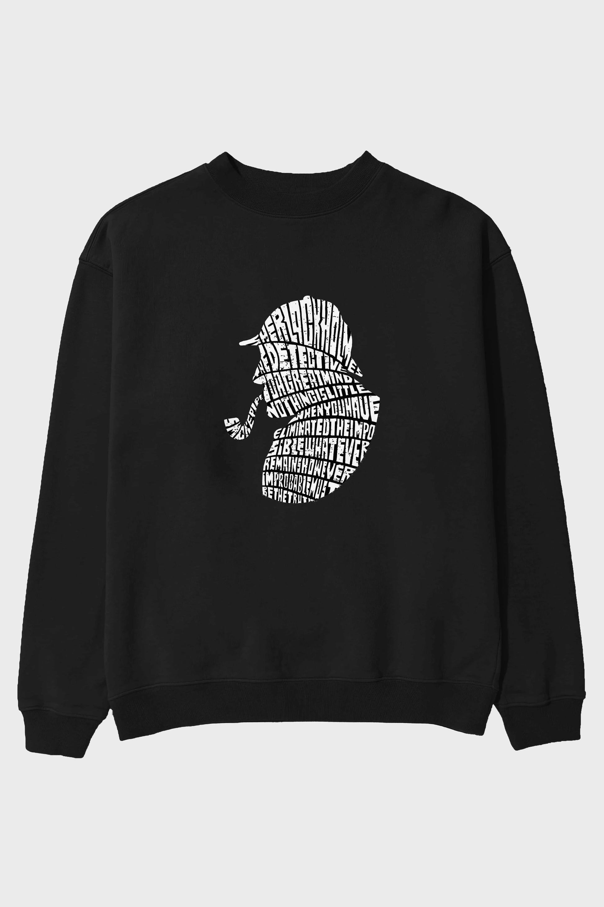 Holmes Ön Baskılı Oversize Sweatshirt Erkek Kadın Unisex