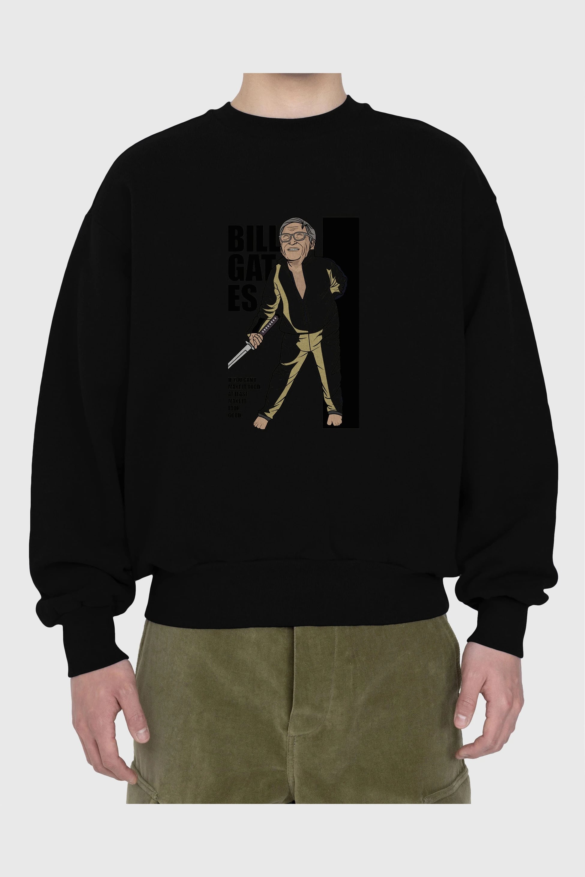 Bill Gates Ön Baskılı Oversize Sweatshirt Erkek Kadın Unisex