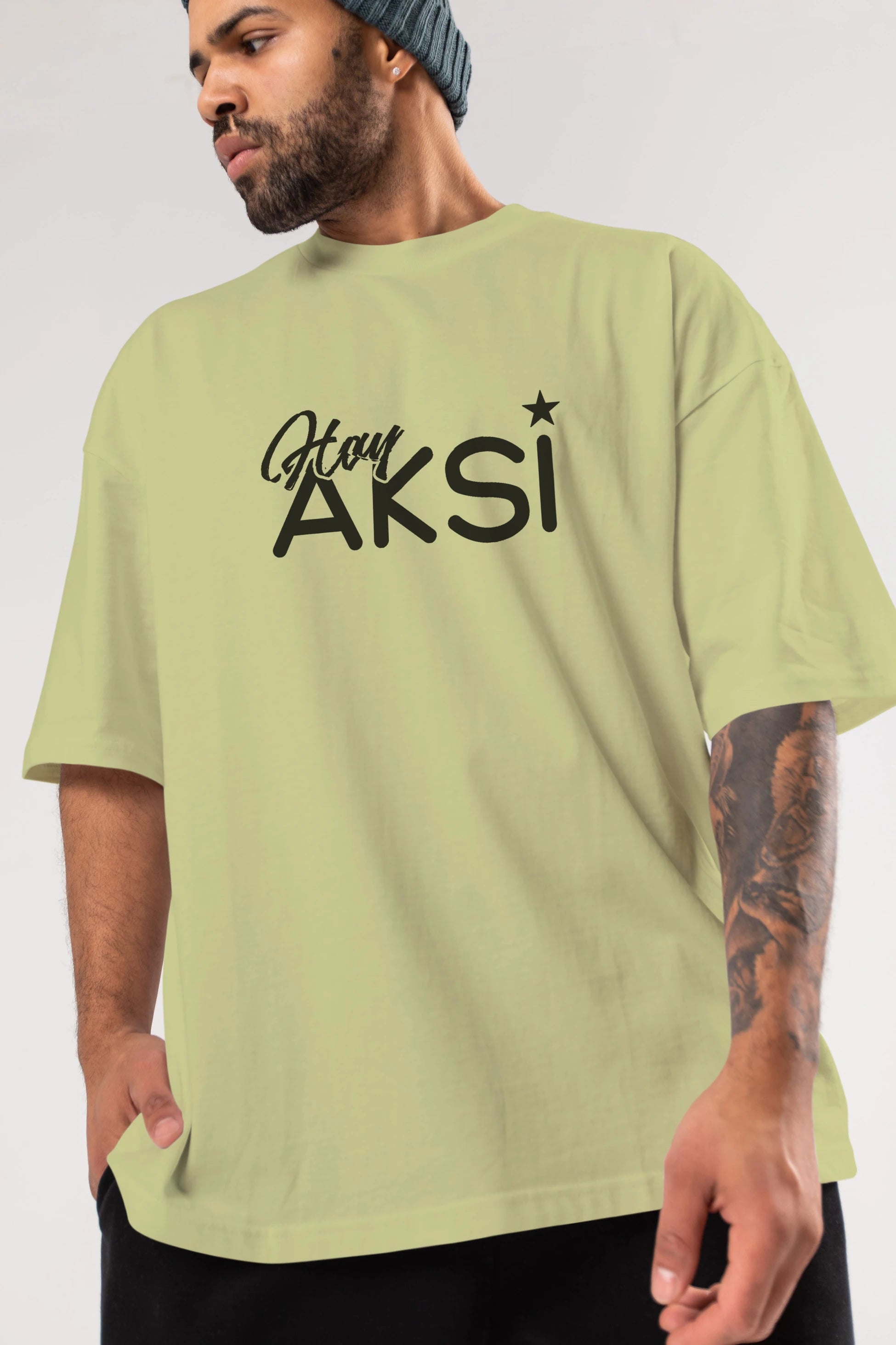 Hay Aksi Ön Baskılı Oversize t-shirt %100 pamuk Erkek Kadın Unisex
