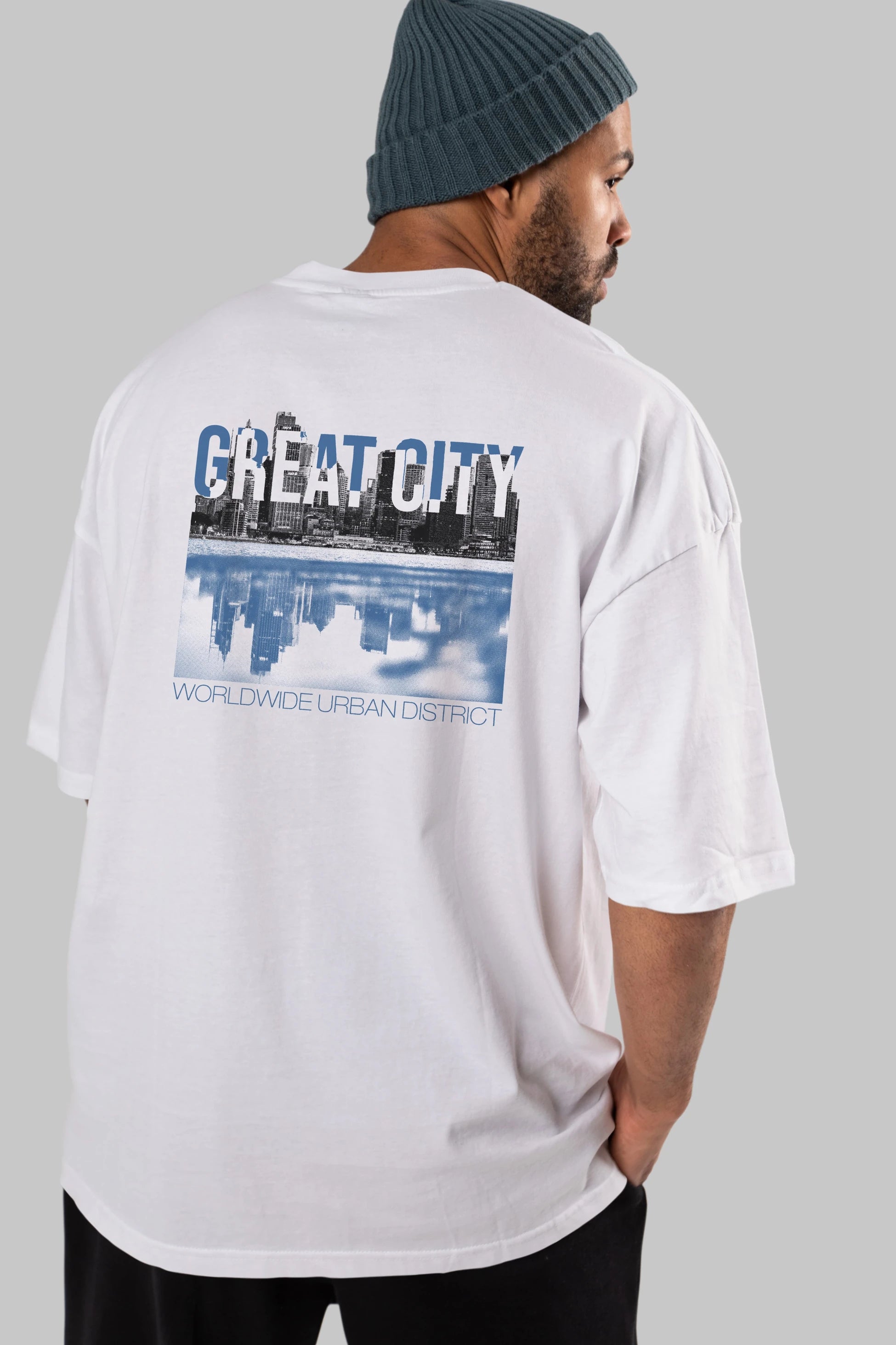 Great City Arka Baskılı Oversize t-shirt Erkek Kadın Unisex