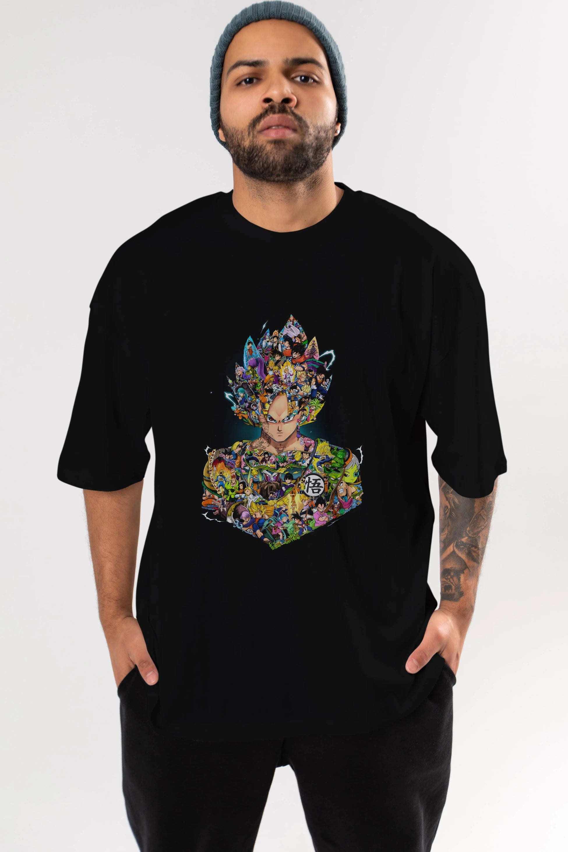 DRAGON BALL ART Anime Ön Baskılı Oversize t-shirt %100 pamuk Erkek Kadın Unisex