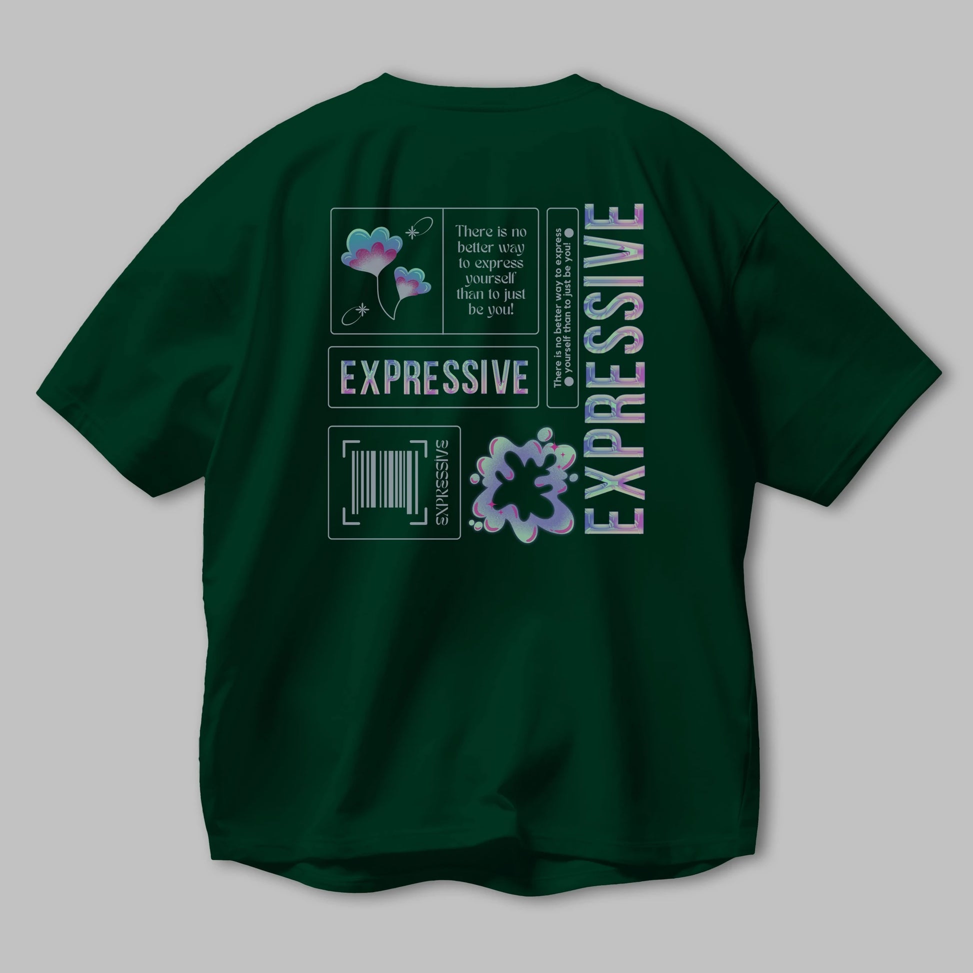 Expressive Streetwear Arka Baskılı Oversize t-shirt Erkek Kadın Unisex