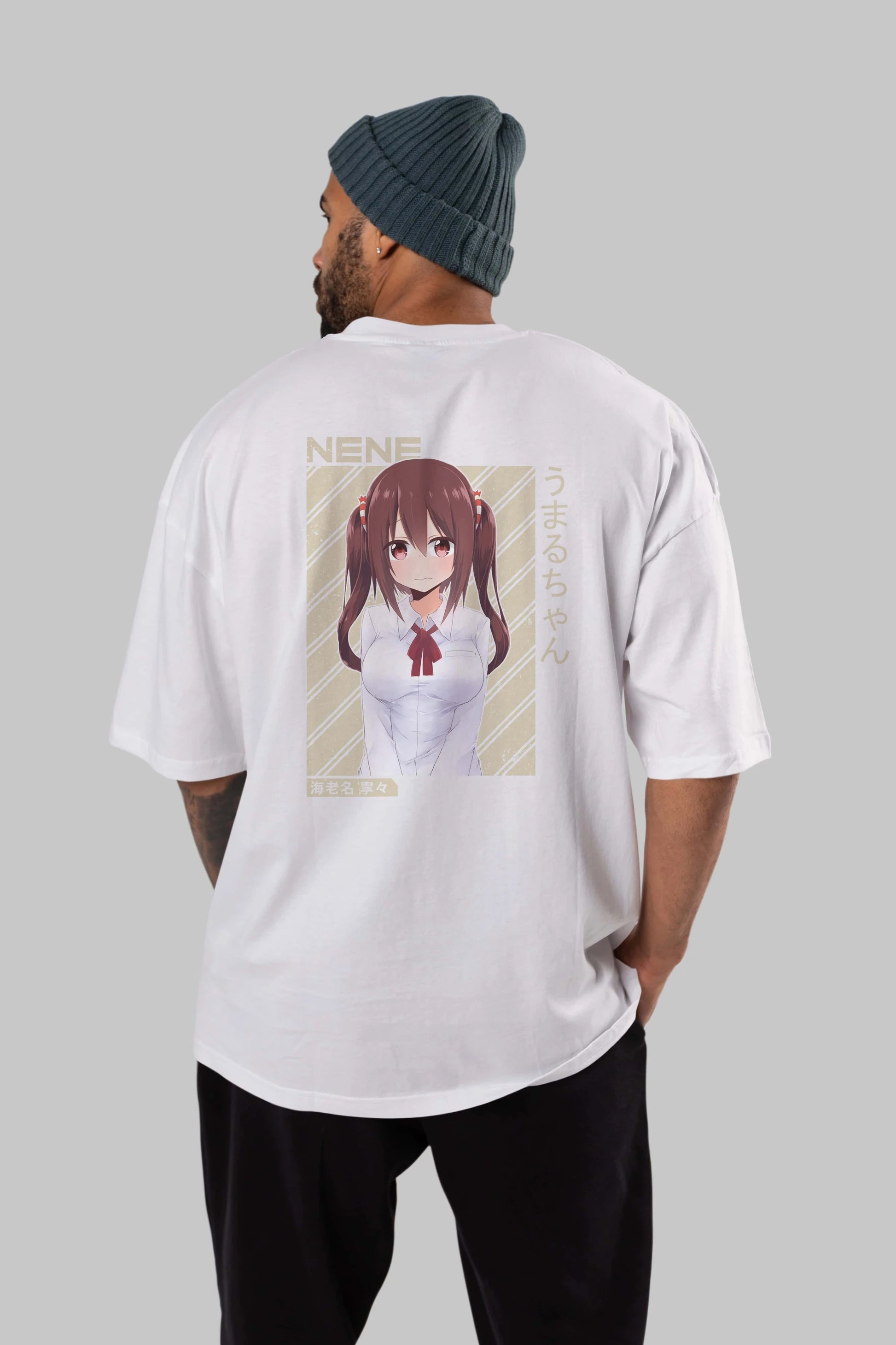 Nene Ebina 1 Anime Arka Baskılı Oversize t-shirt Erkek Kadın Unisex