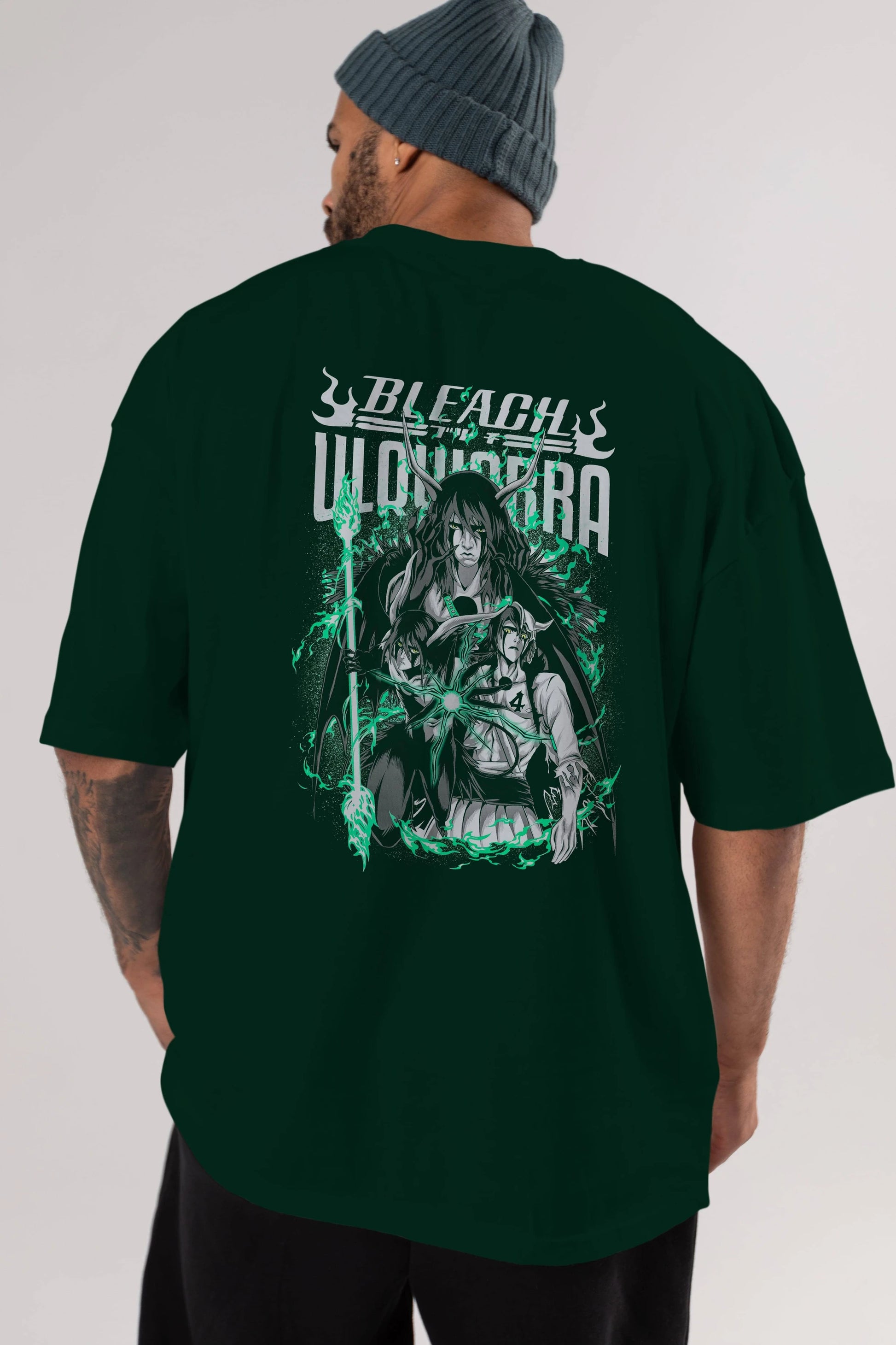 BLEACH(ULQUIARRA) Anime Arka Baskılı Oversize t-shirt Erkek Kadın Unisex