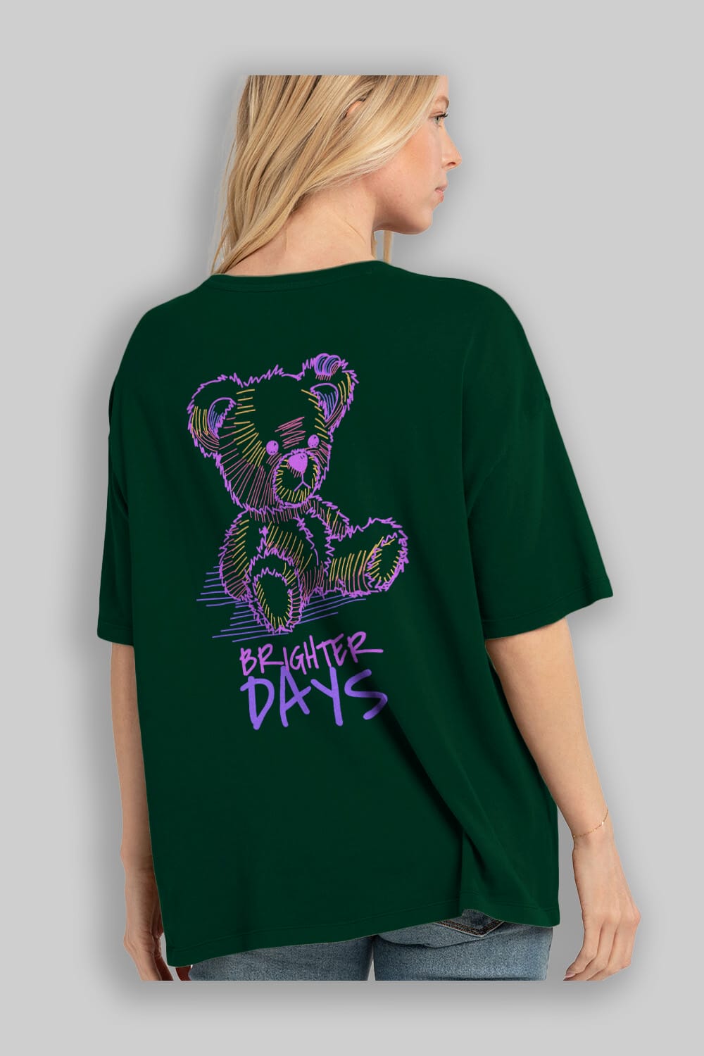 Brighter Days Arka Baskılı Oversize t-shirt Erkek Kadın Unisex
