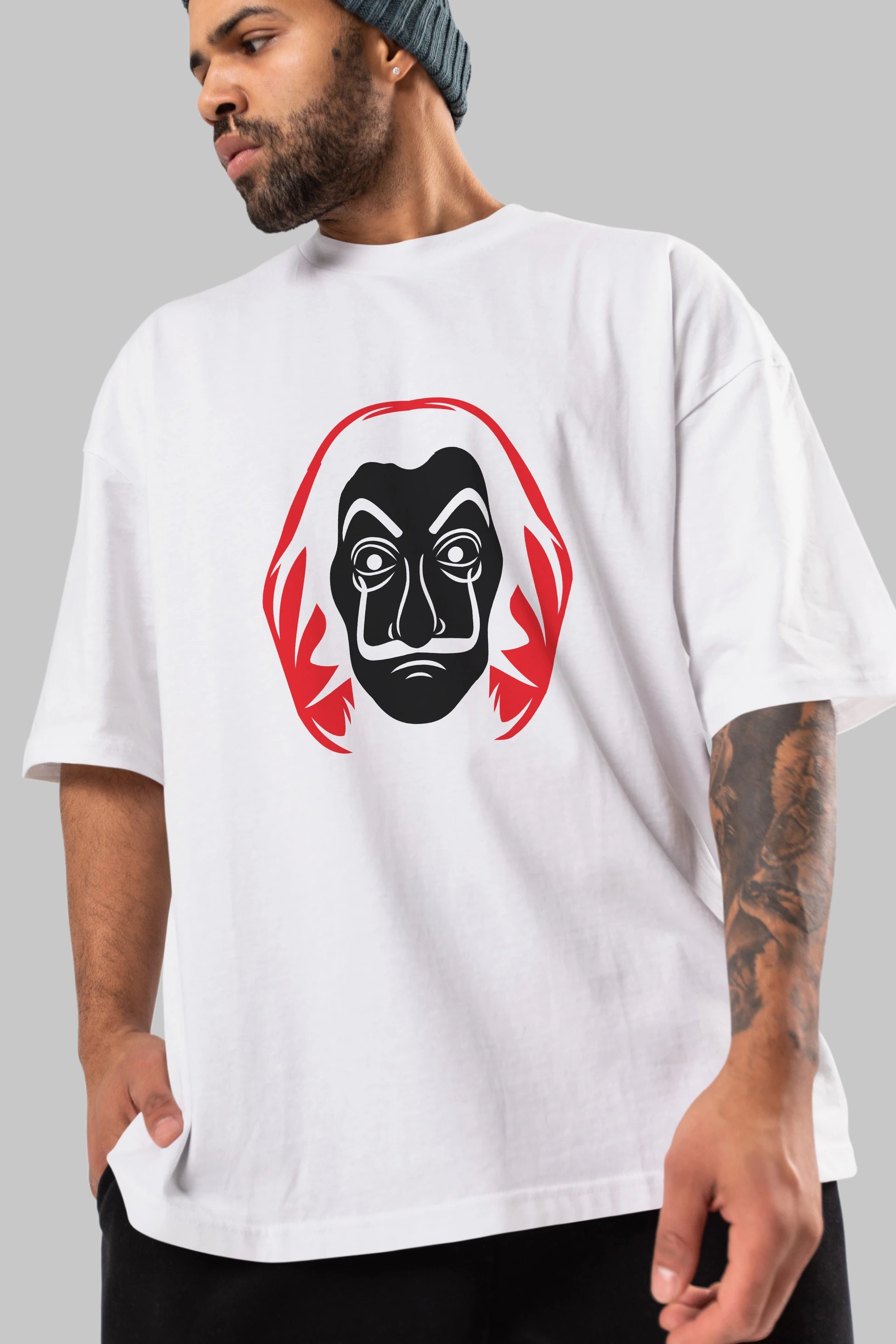 La Casa De Papel (8) Ön Baskılı Oversize t-shirt Erkek Kadın Unisex %100 Pamuk Bisiklet Yaka tişort