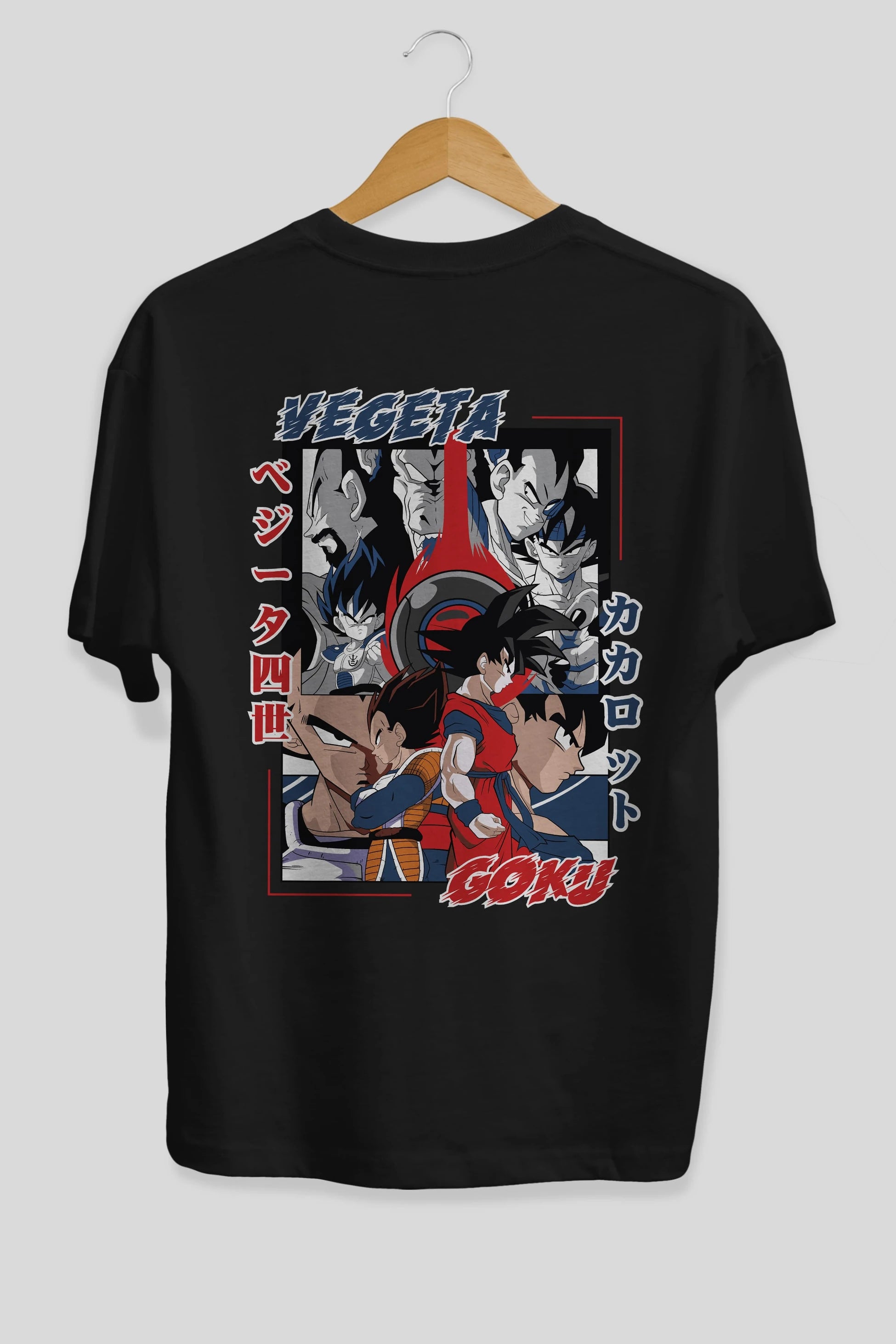 VEGETA VS GOKU Anime Arka Baskılı Oversize t-shirt Erkek Kadın Unisex
