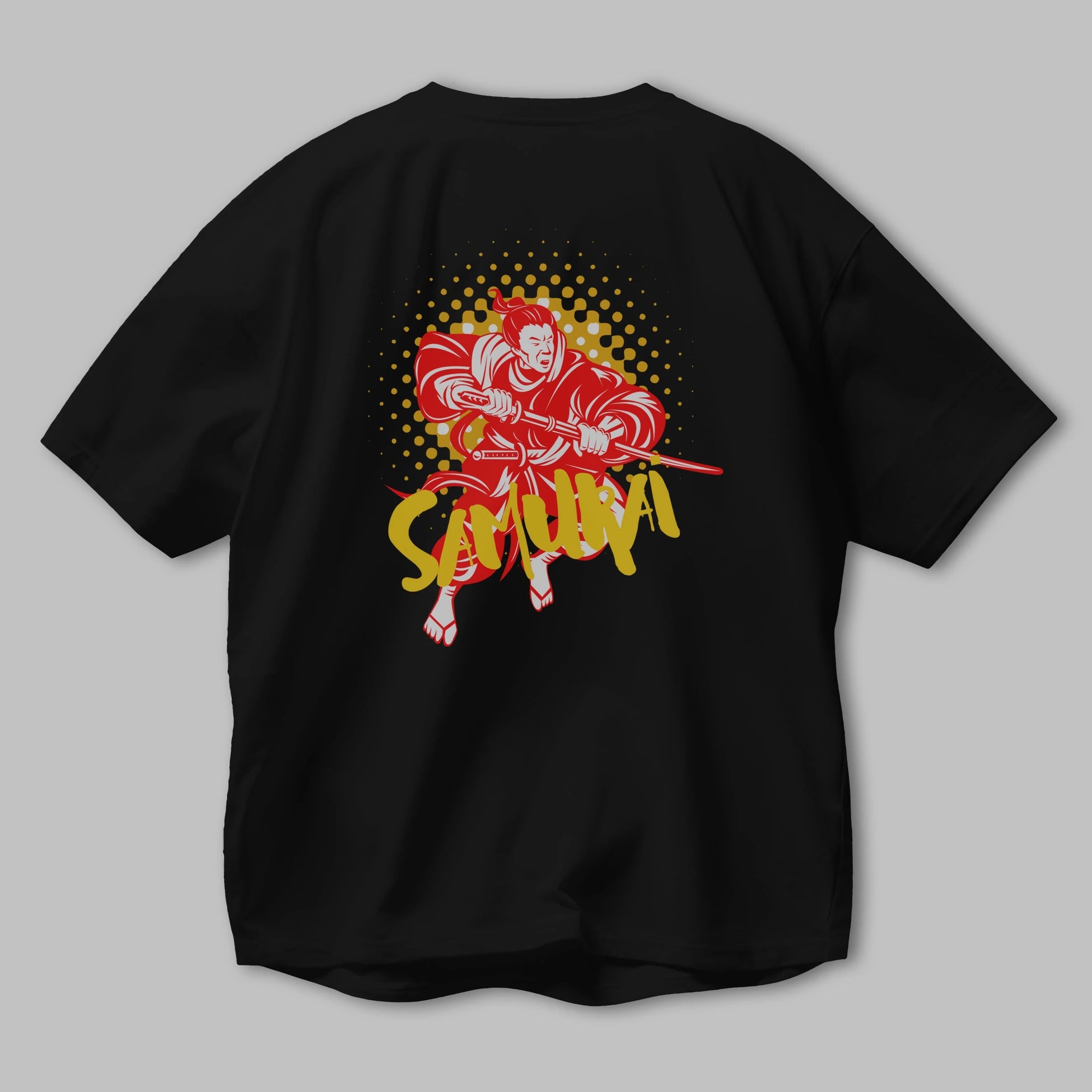 Samurai Arka Baskılı Oversize t-shirt Erkek Kadın Unisex