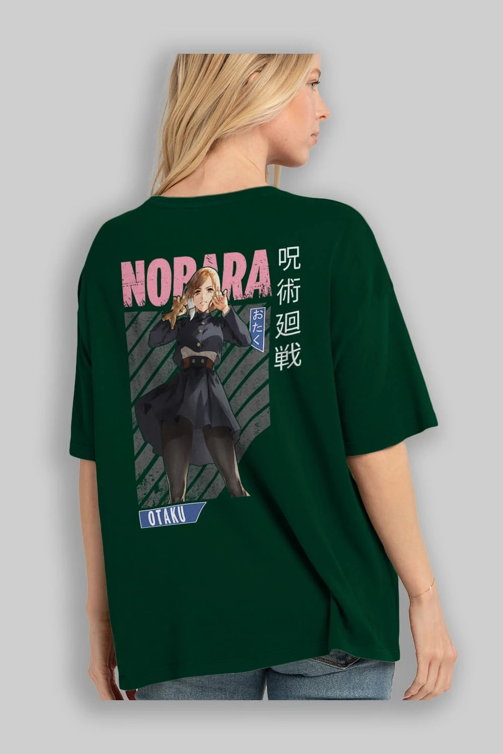 Nobara Kugisaki 4 Anime Arka Baskılı Oversize t-shirt Erkek Kadın Unisex