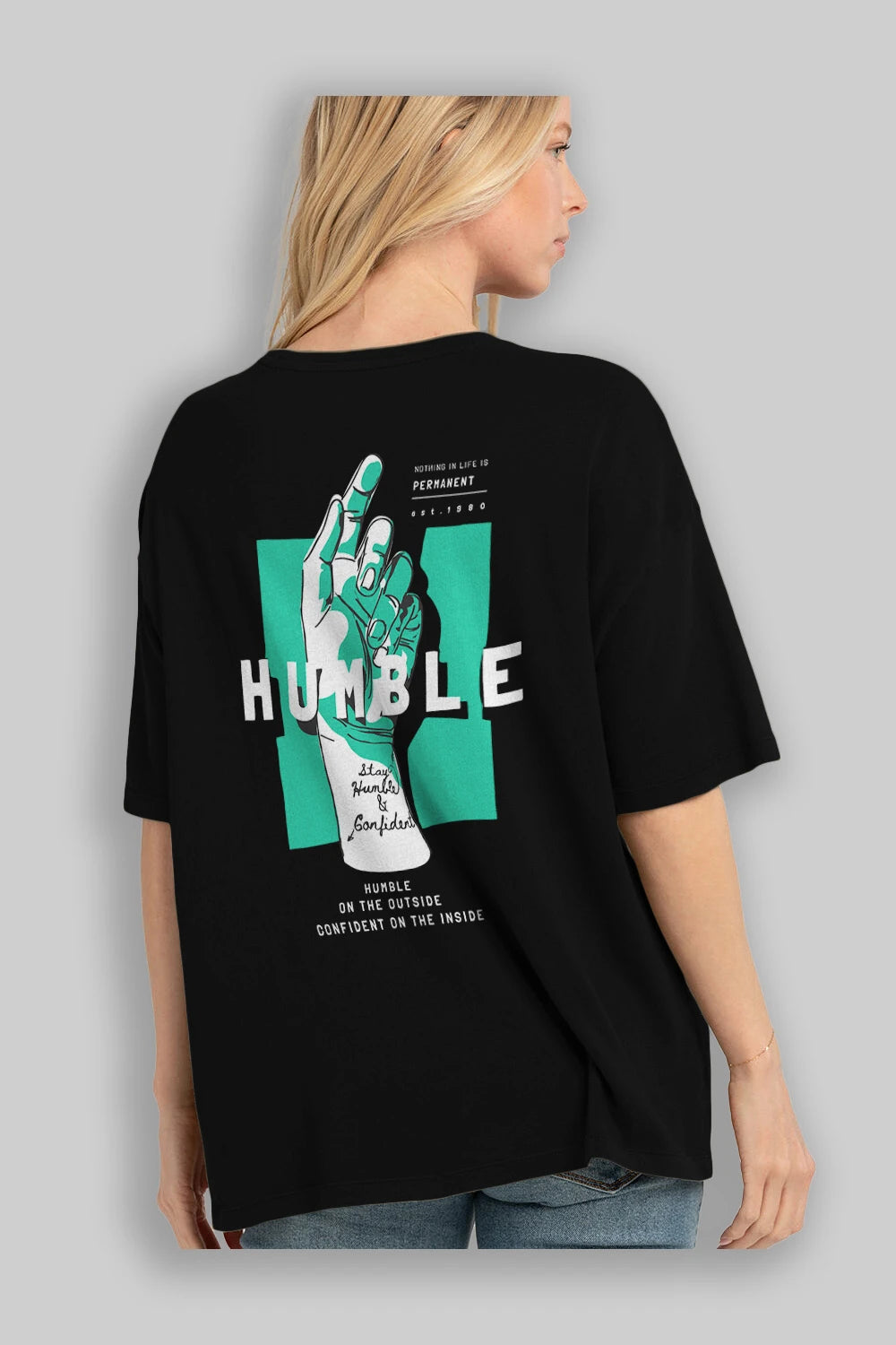 Humble Arka Baskılı Oversize t-shirt Erkek Kadın Unisex