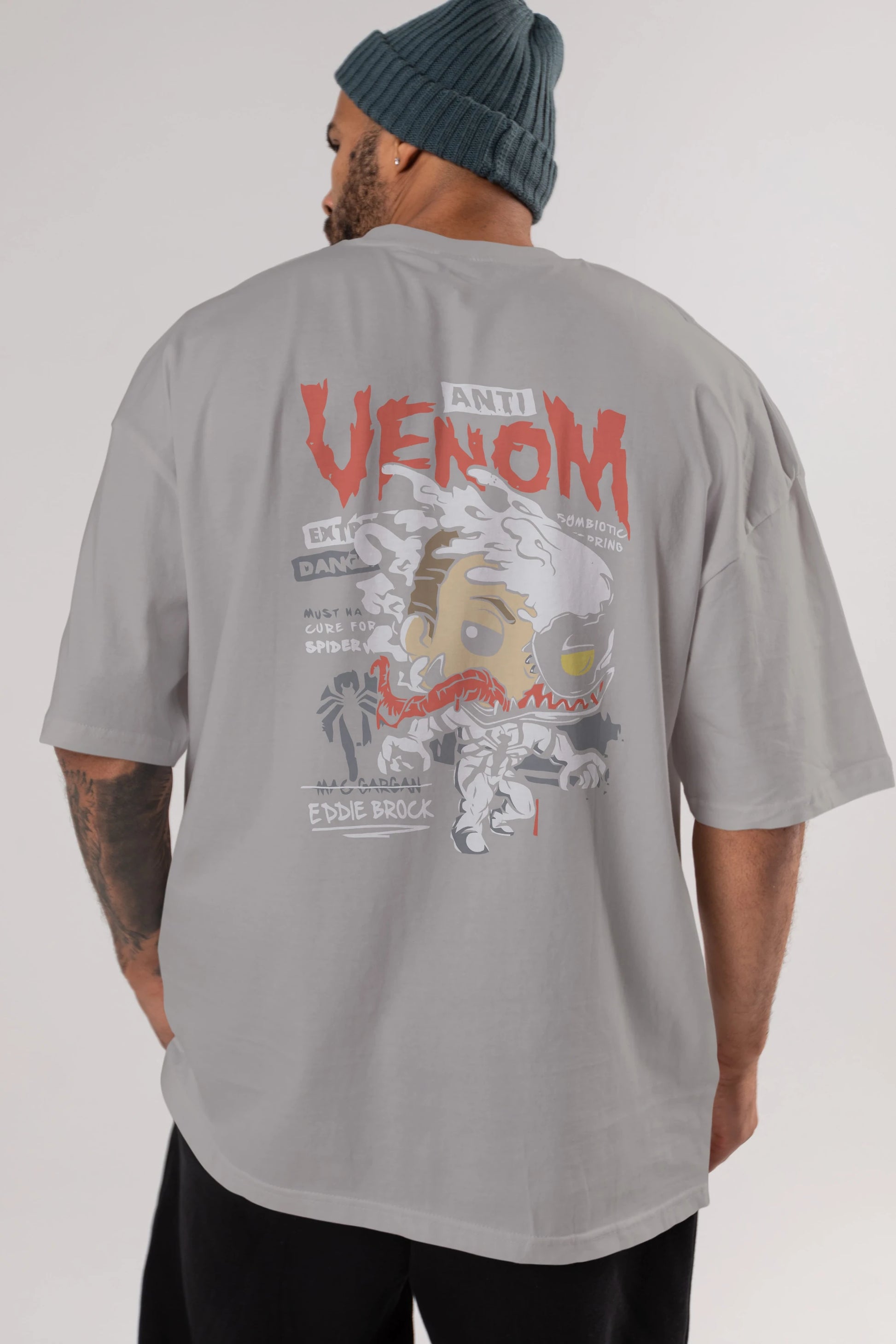 Venom (9) Arka Baskılı Oversize t-shirt Erkek Kadın Unisex %100 Pamuk Bisiklet Yaka tişort
