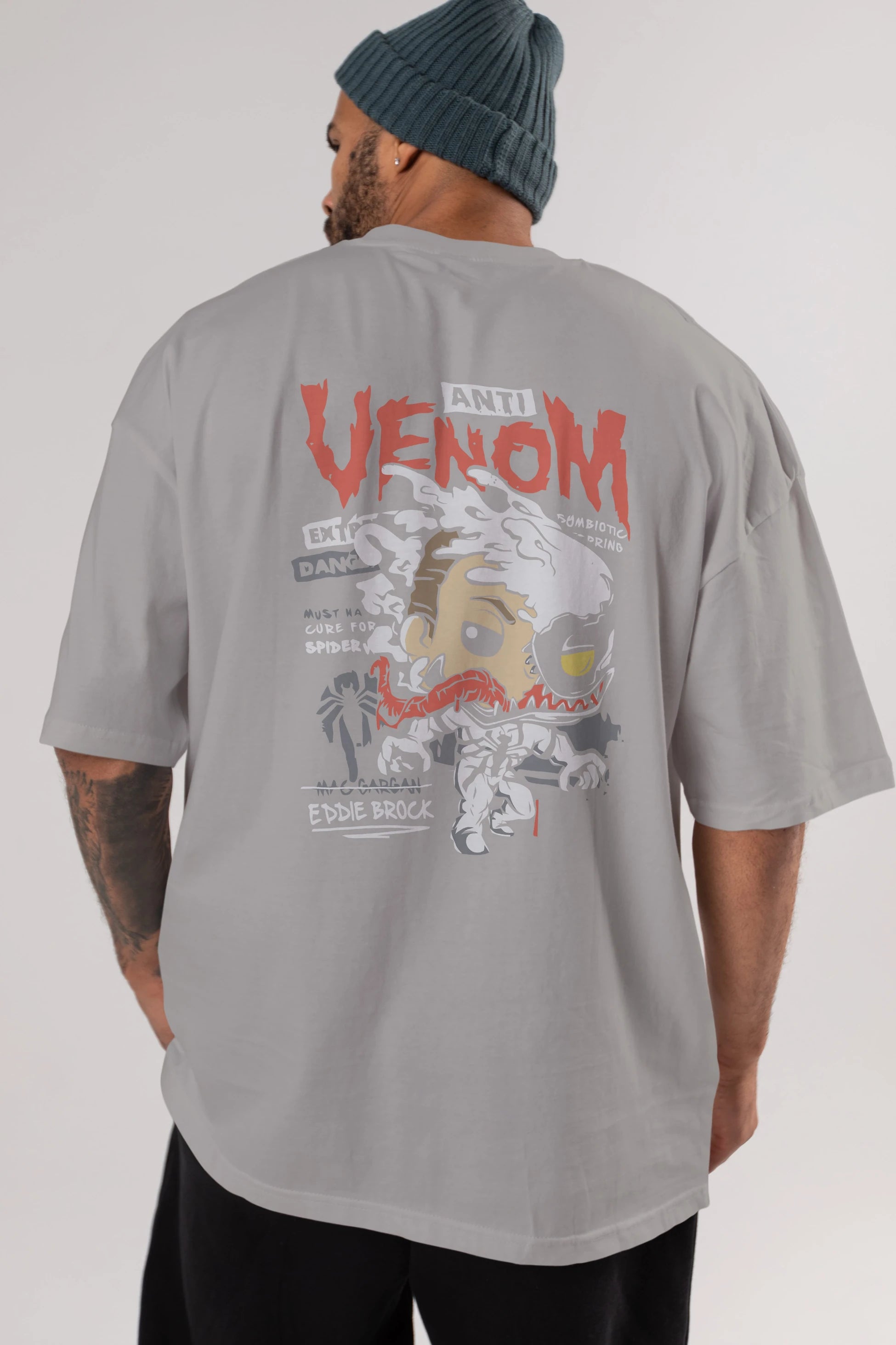 Venom (9) Arka Baskılı Oversize t-shirt Erkek Kadın Unisex %100 Pamuk Bisiklet Yaka tişort