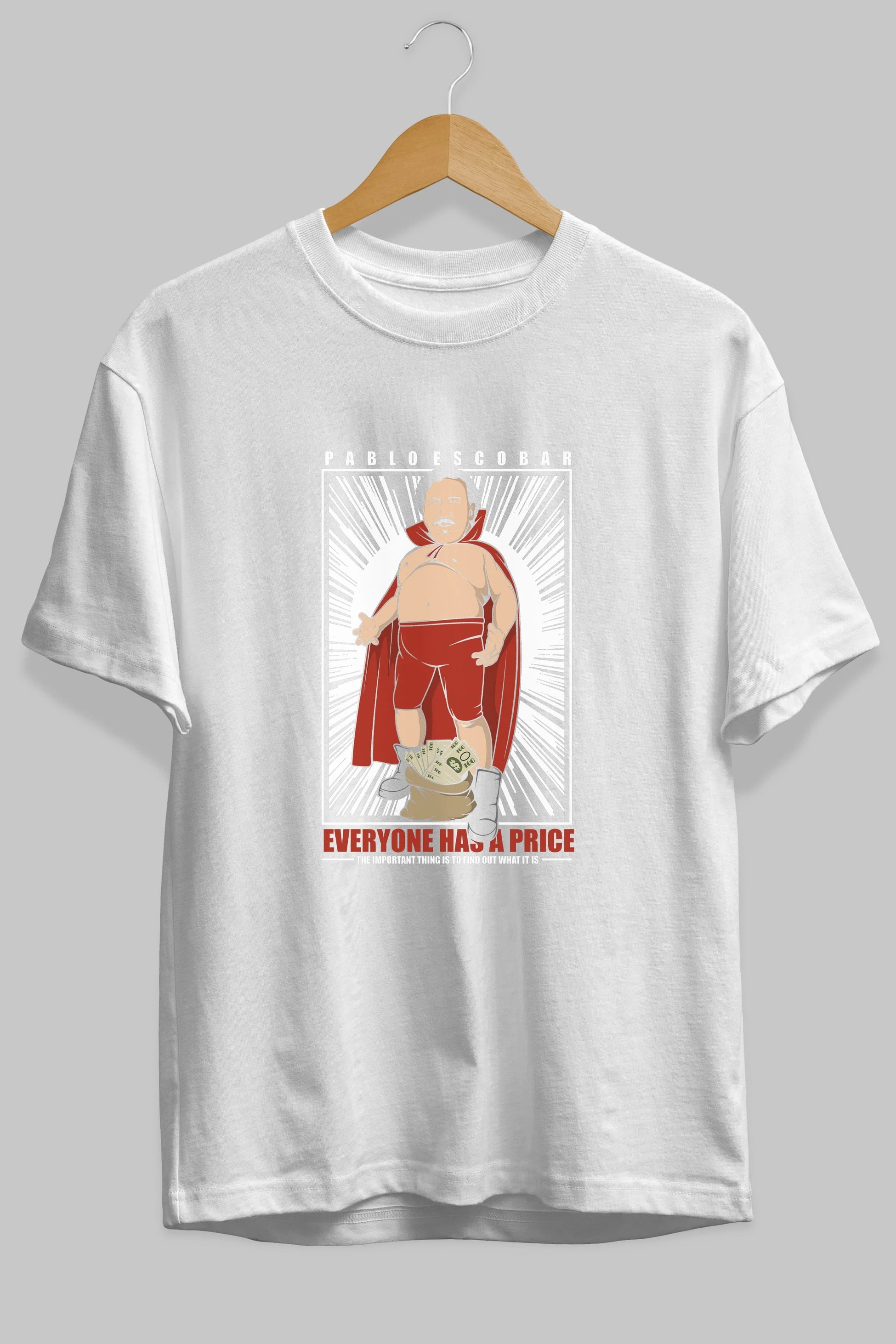 Pablo Escobar Luchador Ön Baskılı Oversize t-shirt Erkek Kadın Unisex %100 Pamuk tişort