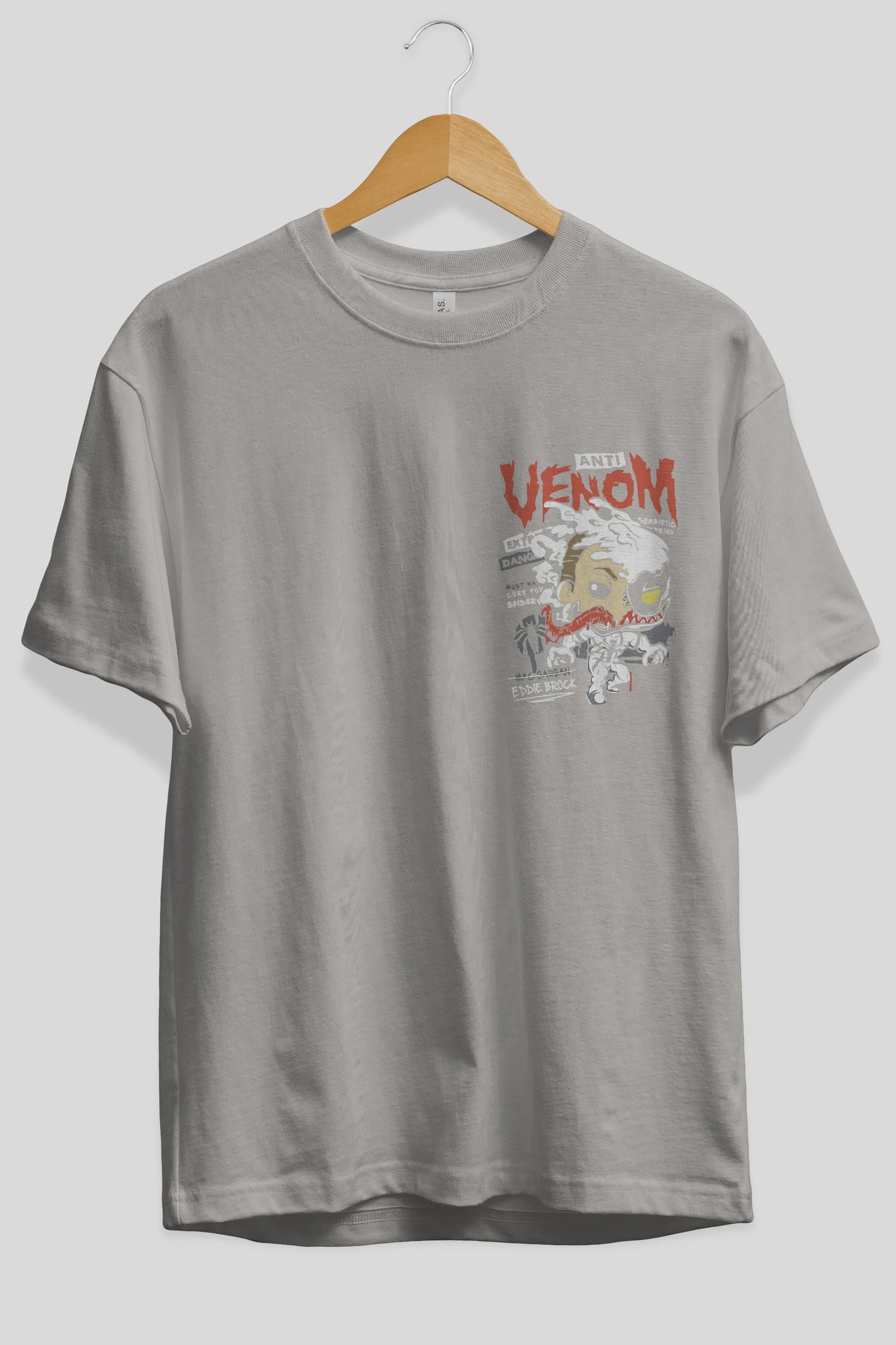 Venom (9) Ön Sol Baskılı Oversize t-shirt Erkek Kadın Unisex %100 Pamuk Bisiklet Yaka tişort