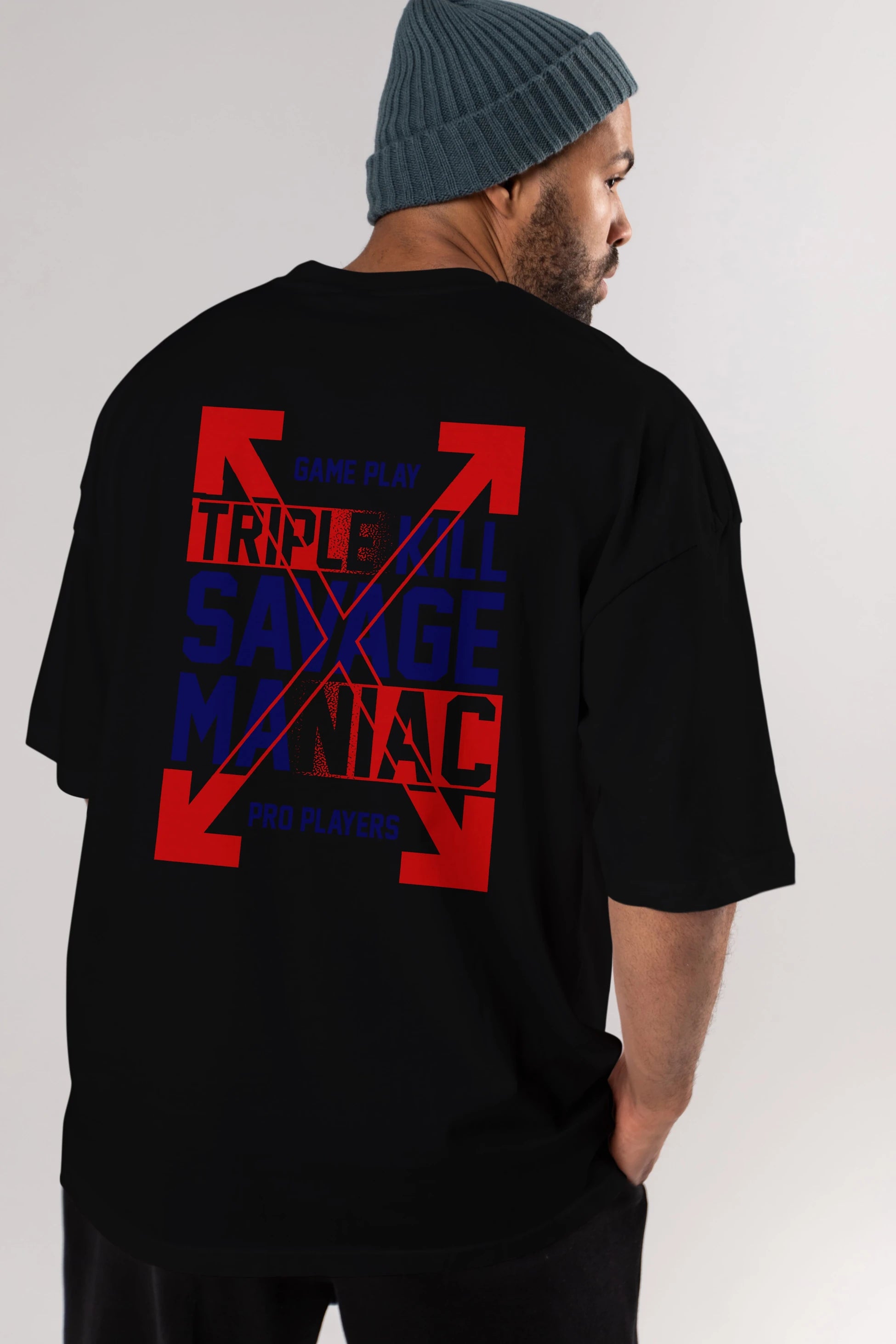 Kill Savage Arka Baskılı Oversize t-shirt Erkek Kadın Unisex