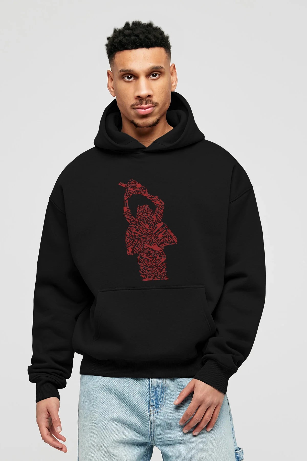 Chainsaw Ön Baskılı Hoodie Oversize Kapüşonlu Sweatshirt Erkek Kadın Unisex