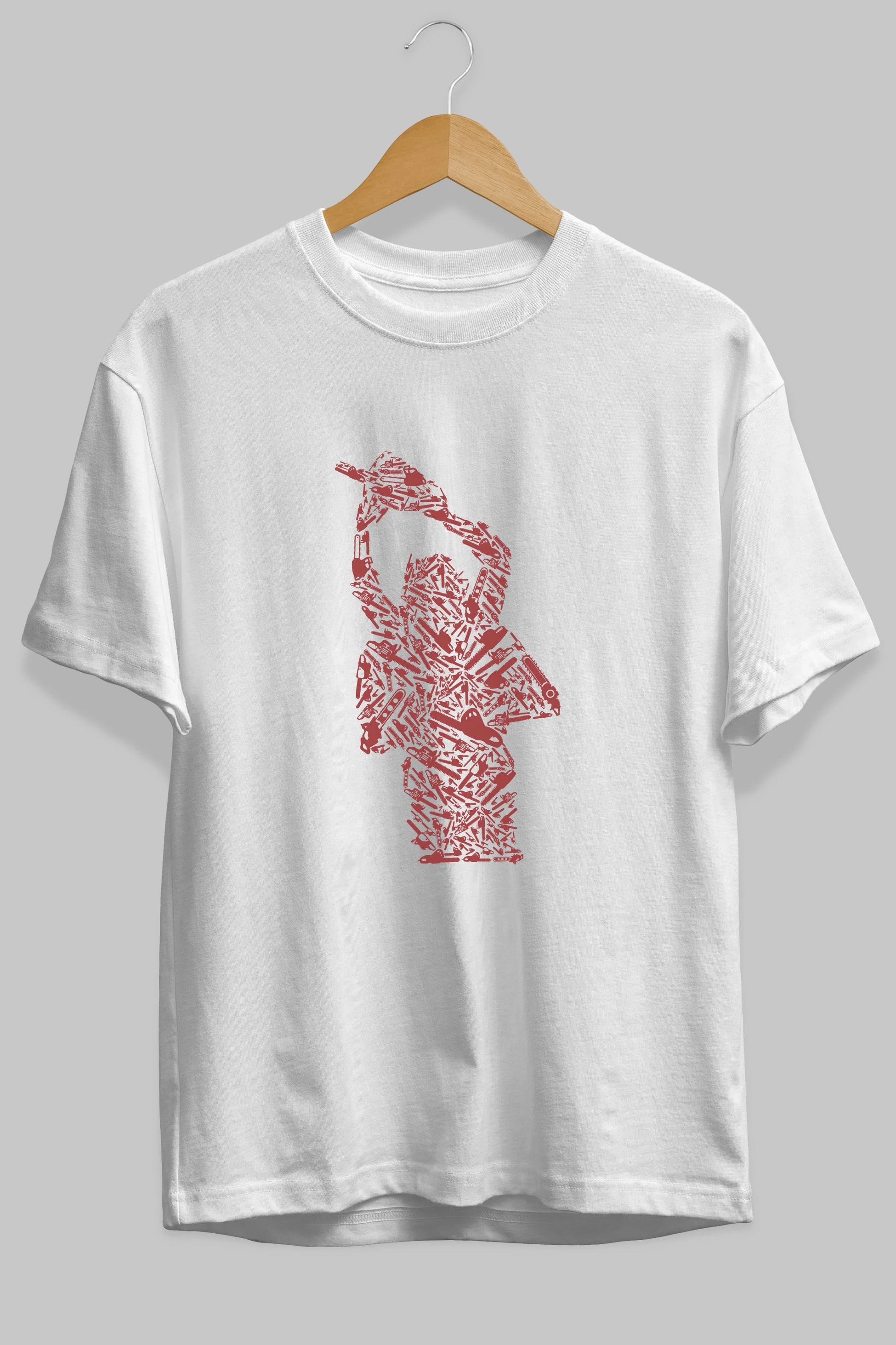 Chainsaw Ön Baskılı Oversize t-shirt %100 pamuk Erkek Kadın Unisex