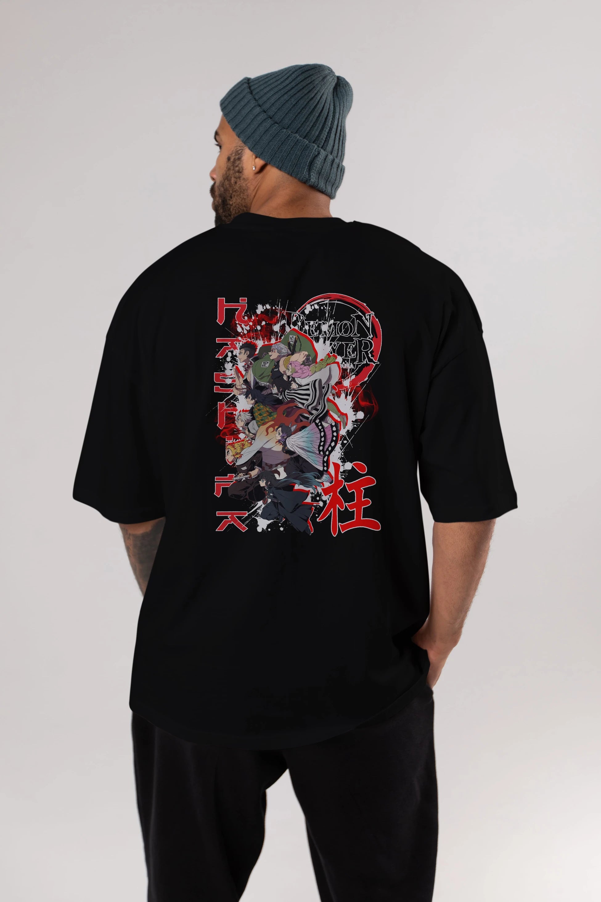 DEMON SLAYER SLAYERS Anime Arka Baskılı Oversize t-shirt Erkek Kadın Unisex