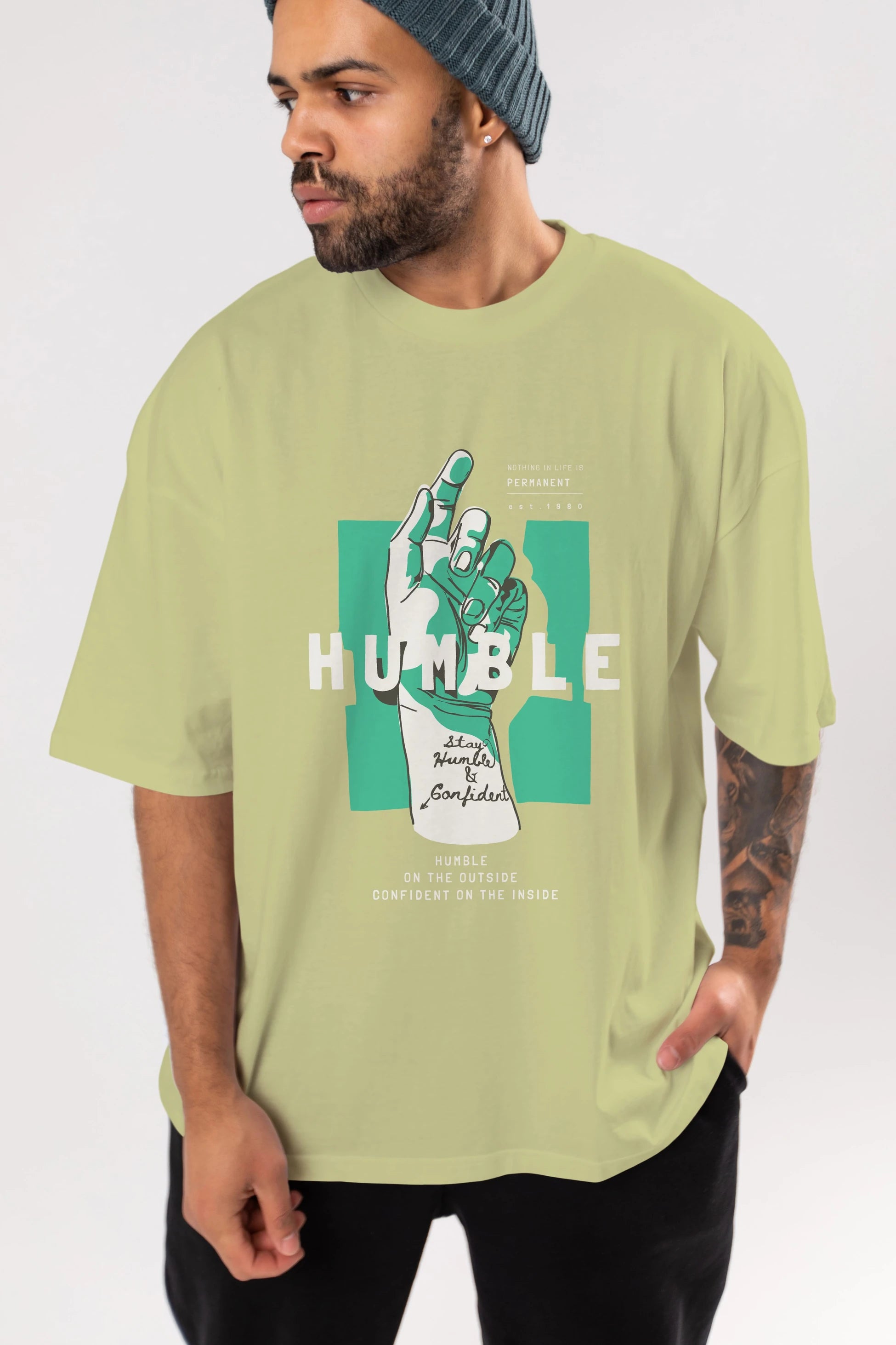 Humble Ön Baskılı Oversize t-shirt Erkek Kadın Unisex
