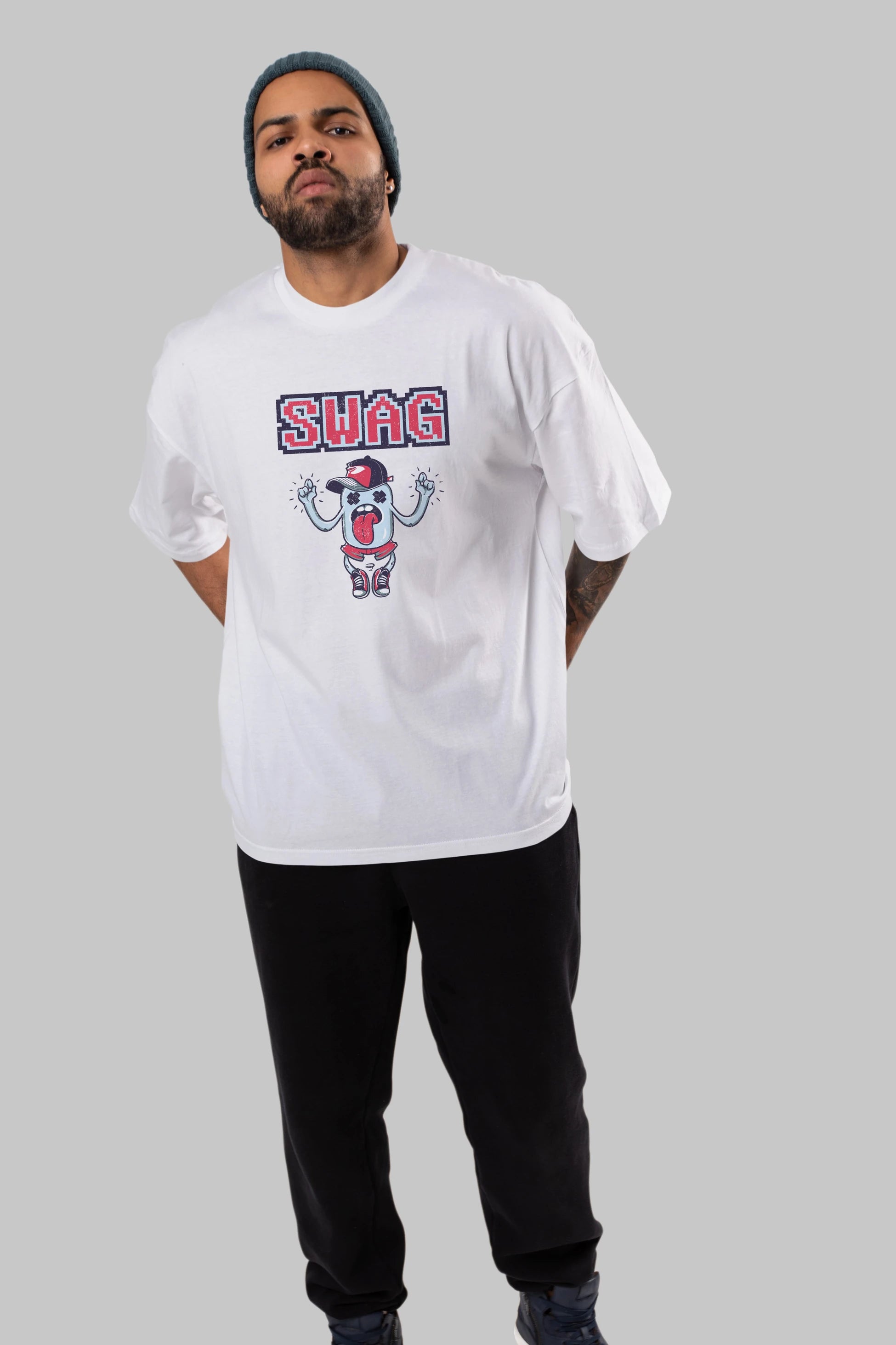 Swag Ön Baskılı Oversize t-shirt Erkek Kadın Unisex