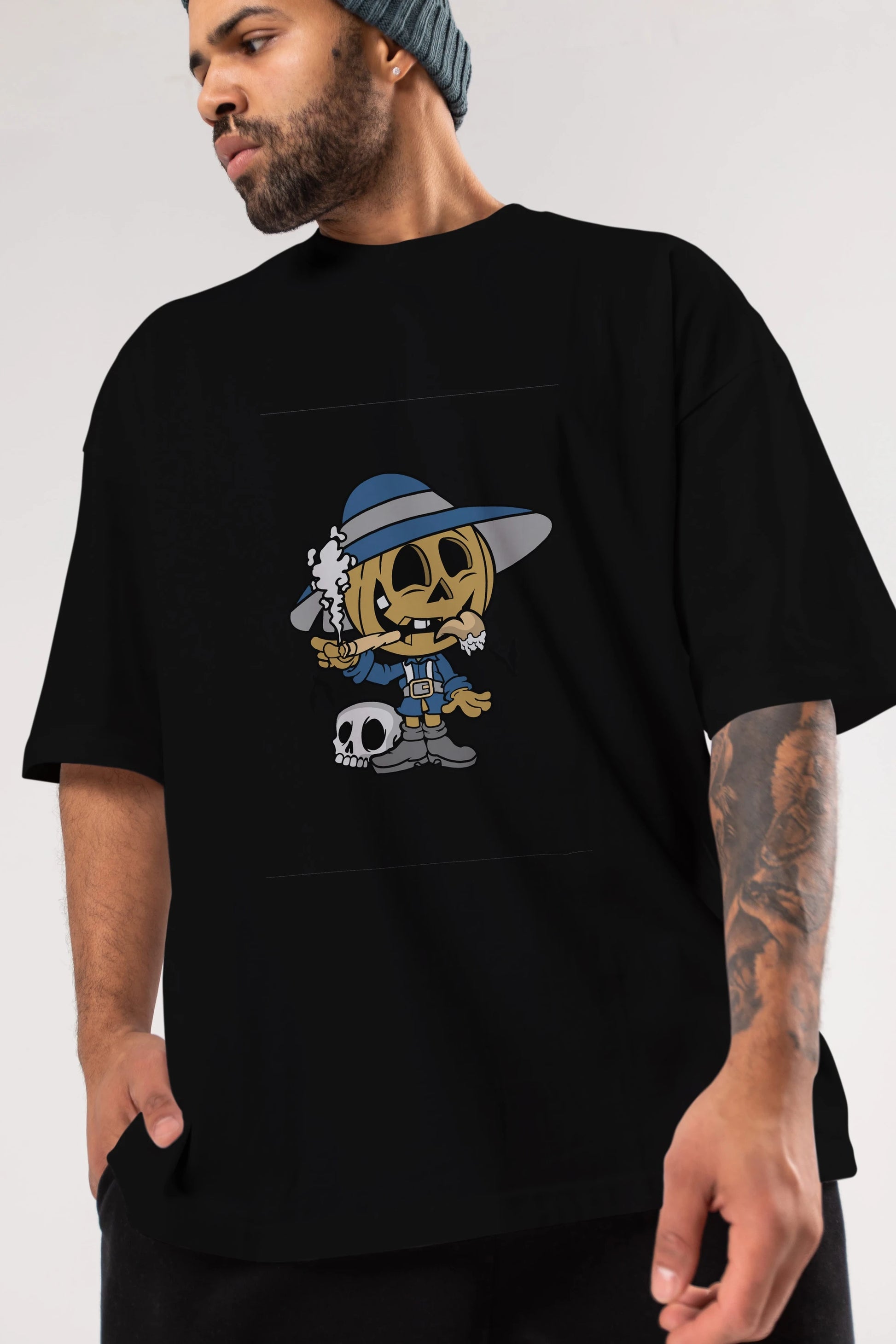 Halloween Kid Ön Baskılı Oversize t-shirt Erkek Kadın Unisex %100 Pamuk tişort