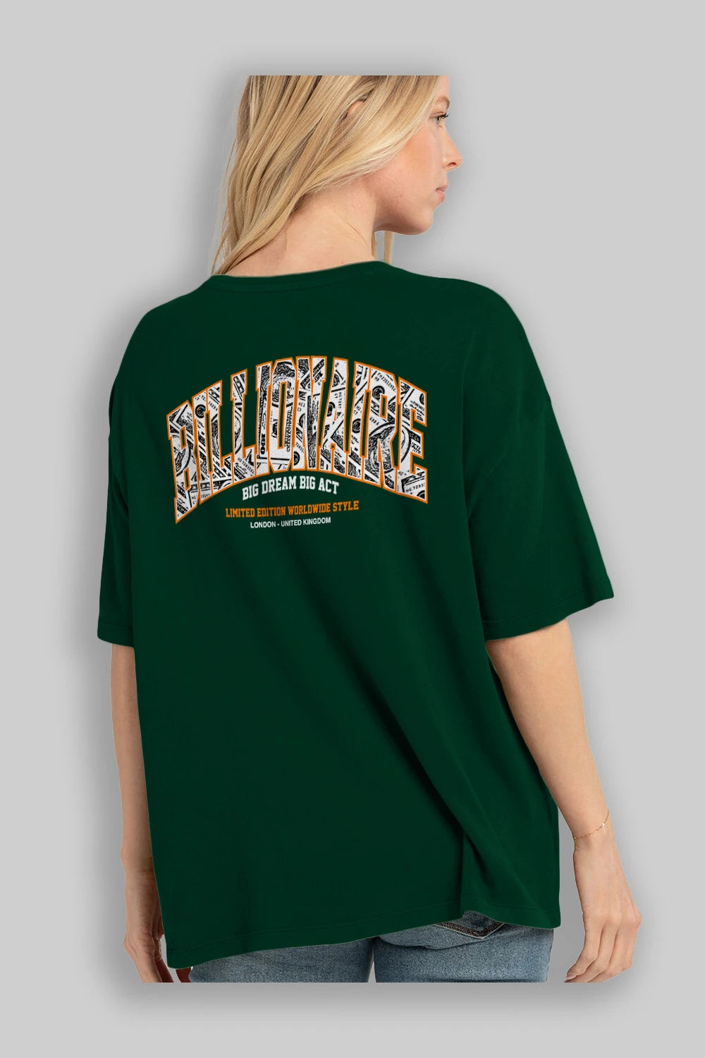 Billionaire Arka Baskılı Oversize t-shirt Erkek Kadın Unisex