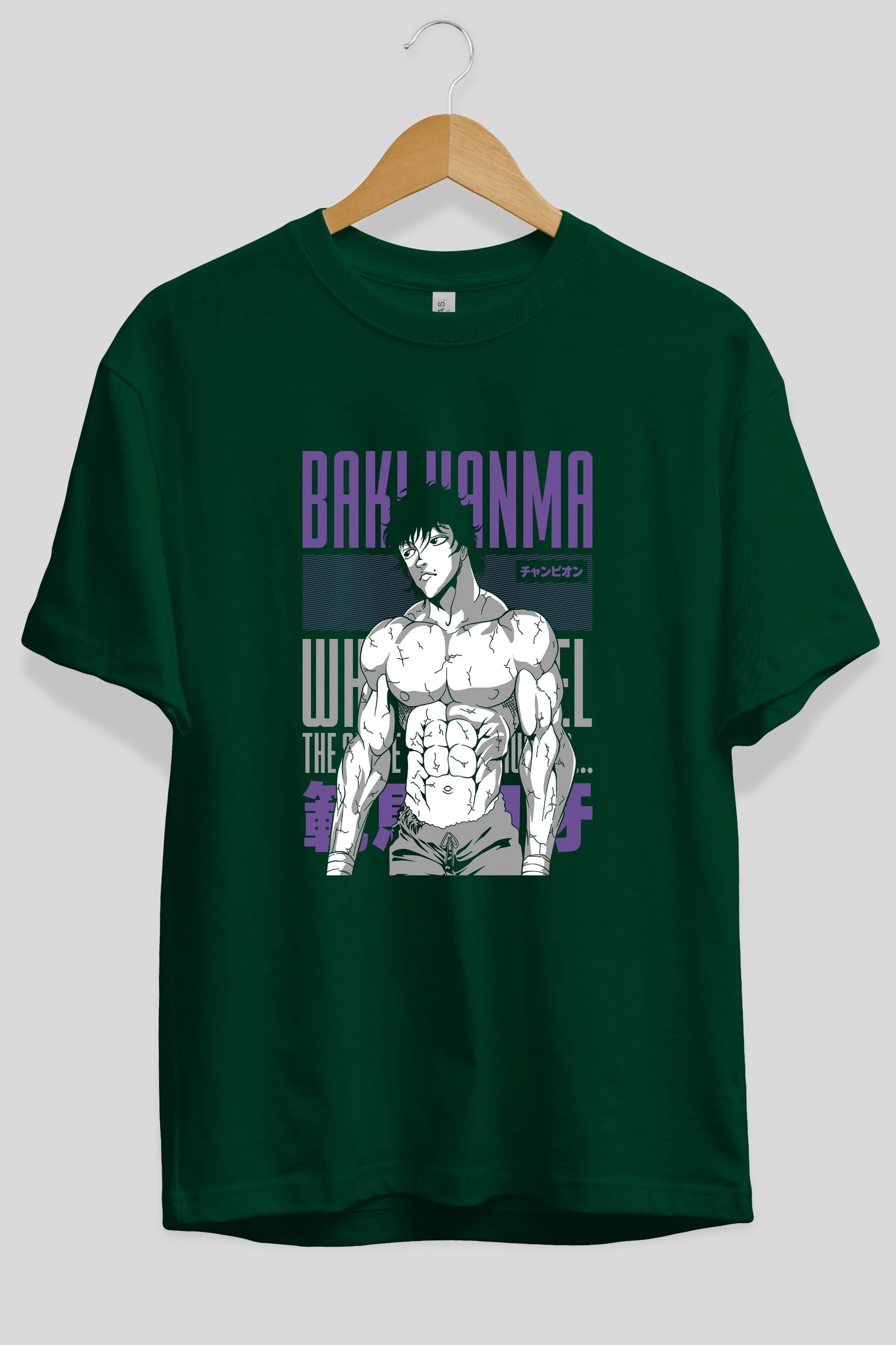 BAKI HANMA (2) Anime Ön Baskılı Oversize t-shirt %100 pamuk Erkek Kadın Unisex