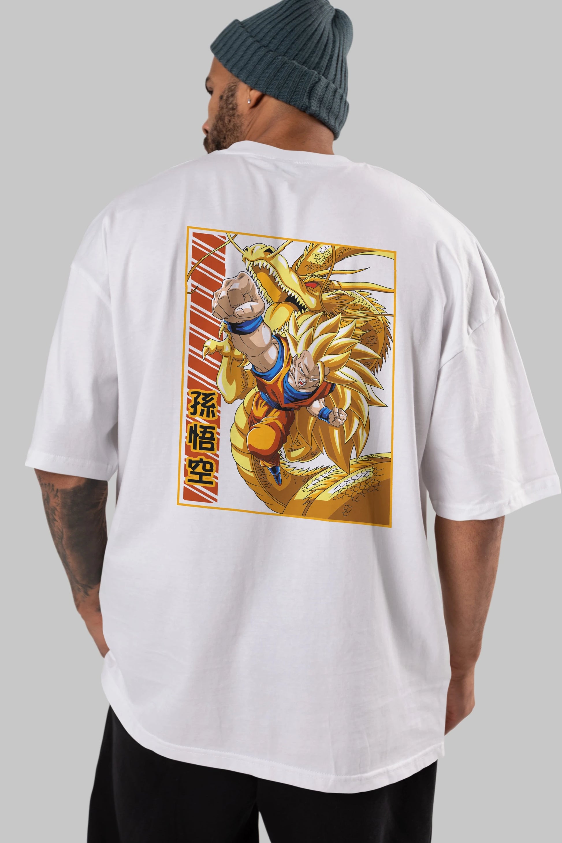 DragonBall Goku Anime Arka Baskılı Oversize t-shirt Erkek Kadın Unisex