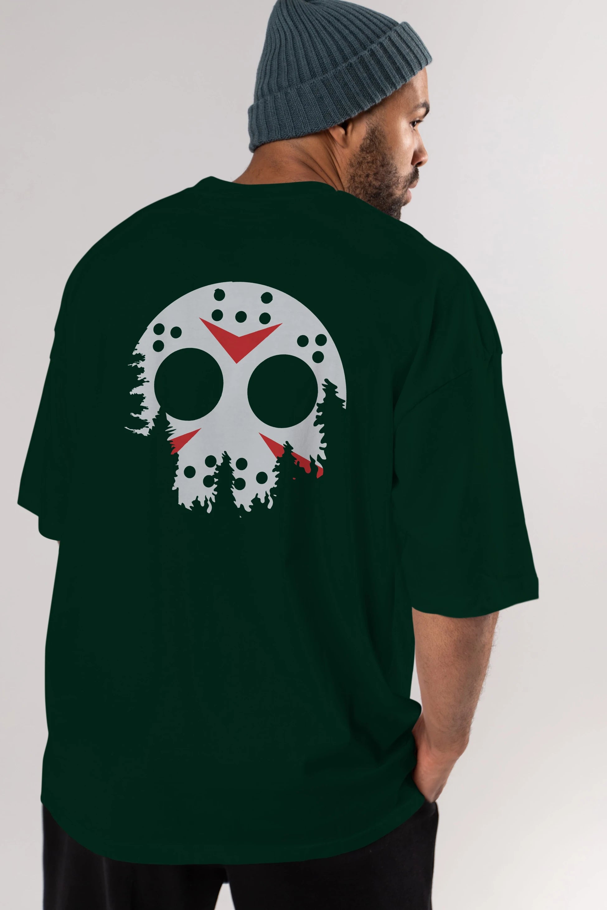 Jason Moon Arka Baskılı Oversize t-shirt %100 pamuk Erkek Kadın Unisex
