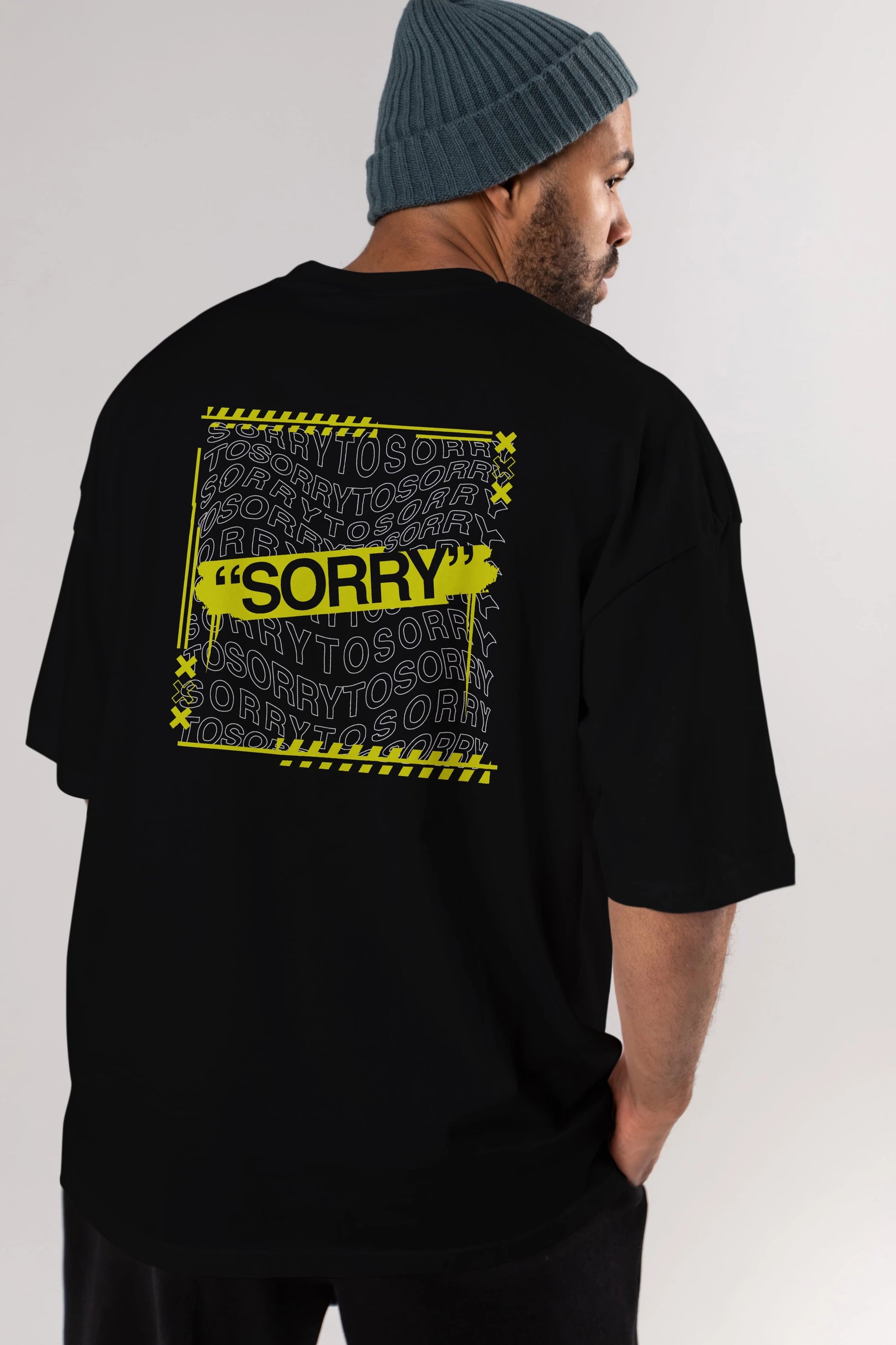 Sorry to Sorry Arka Baskılı Oversize t-shirt Erkek Kadın Unisex