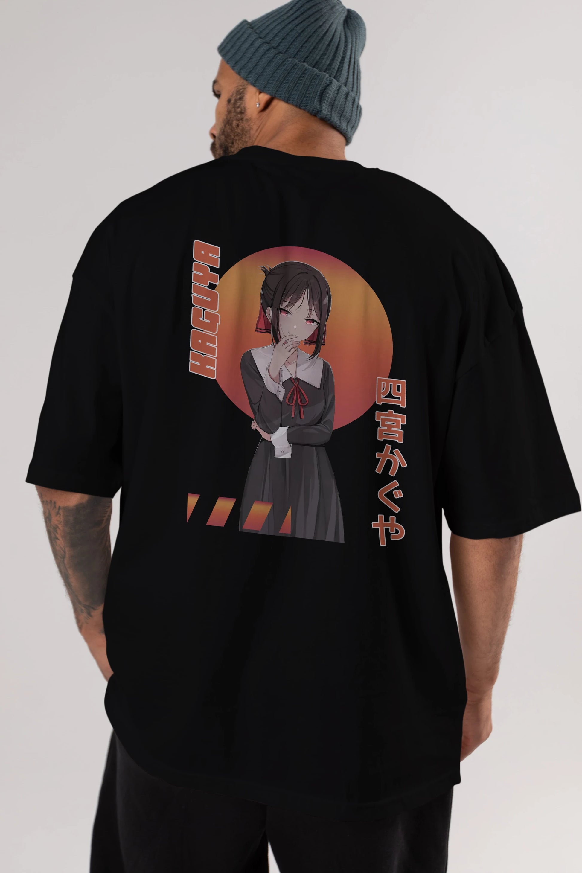 Kaguya Shinomiya 5 Anime Arka Baskılı Oversize t-shirt Erkek Kadın Unisex