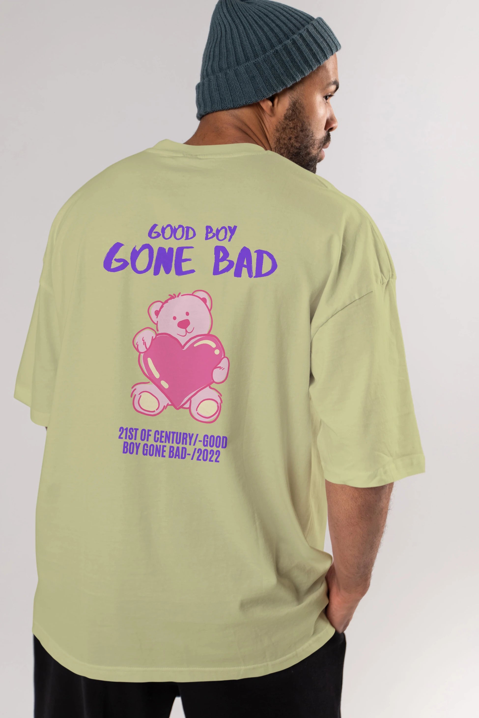 Good Boy Gona Bad Arka Baskılı Oversize t-shirt Erkek Kadın Unisex