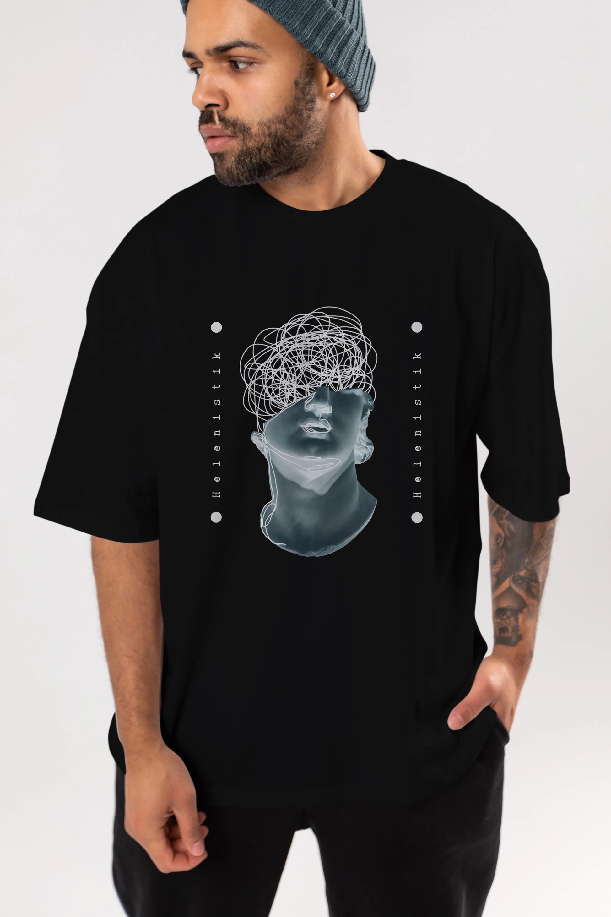 Heykel 2 Ön Baskılı Oversize t-shirt Erkek Kadın Unisex