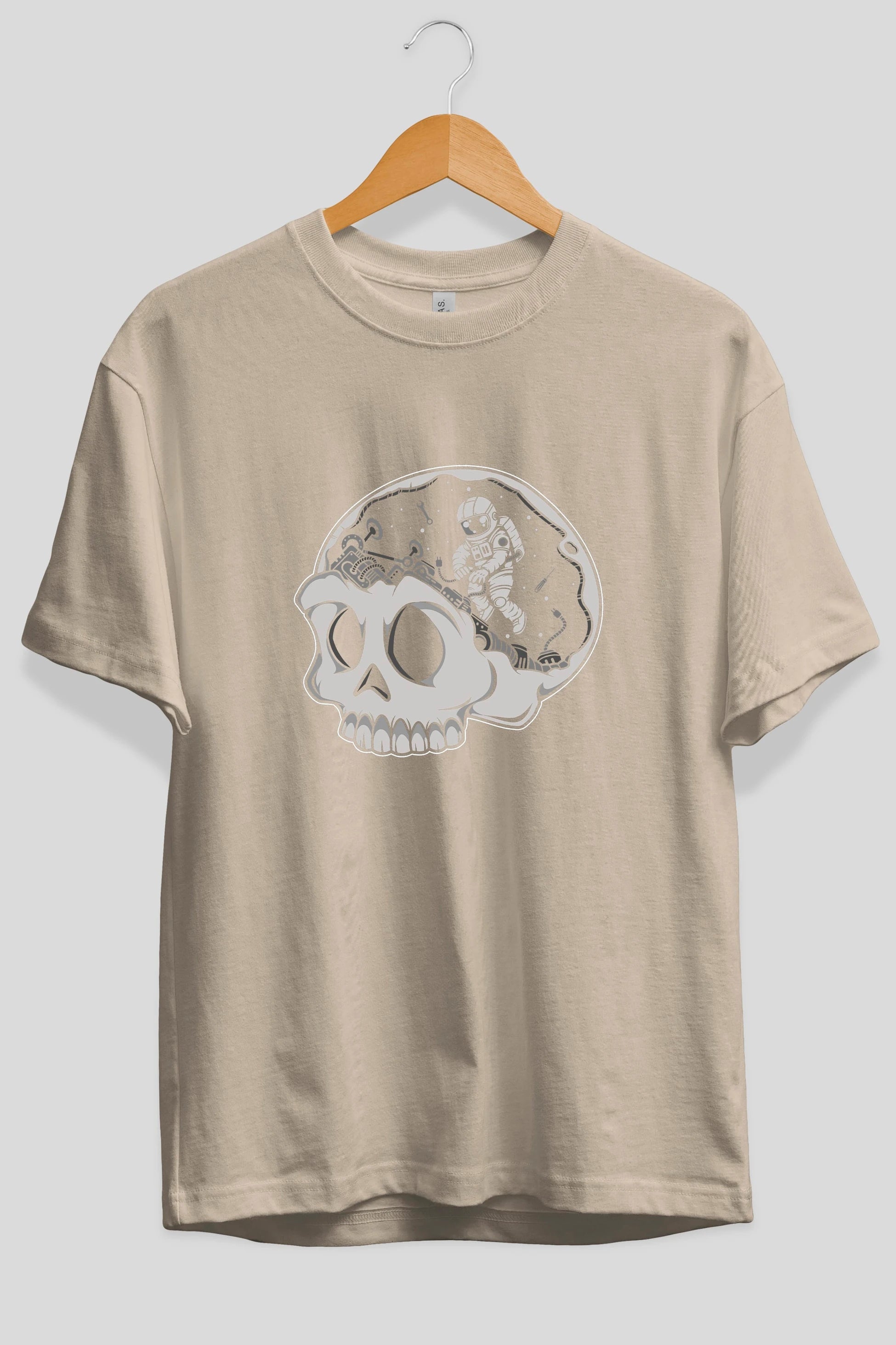 Astronaut Skull Brain Ön Baskılı Oversize t-shirt Erkek Kadın Unisex