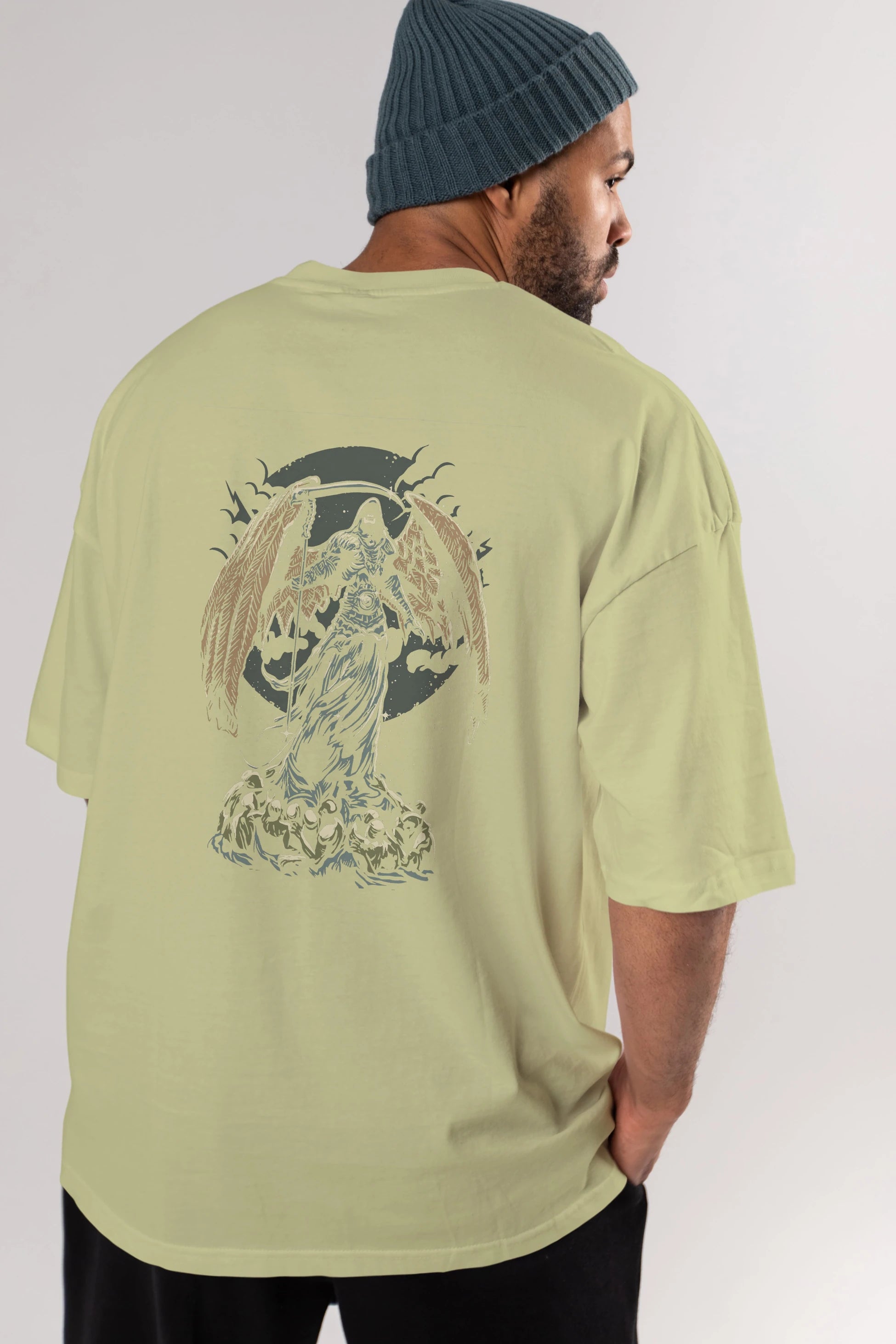 Darkness Arka Baskılı Oversize t-shirt Erkek Kadın Unisex %100 Pamuk