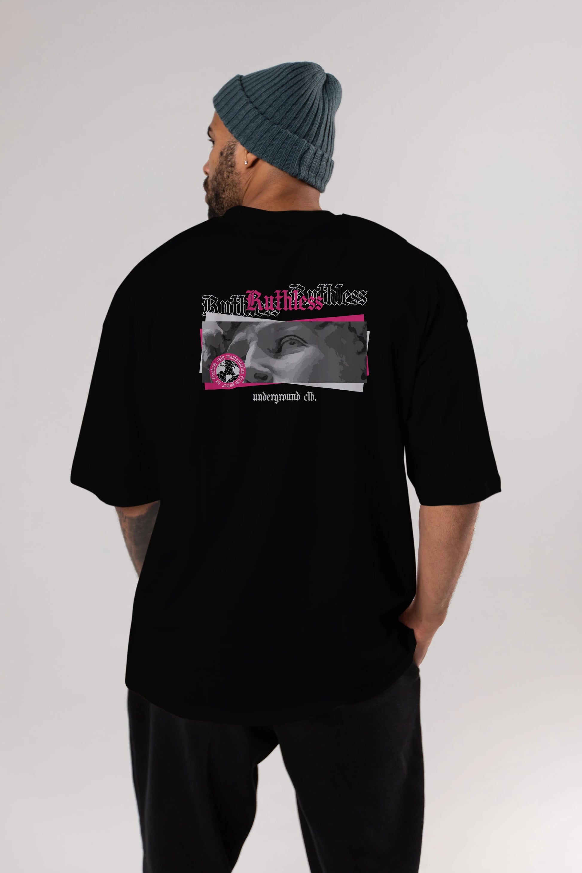 Ruthless Arka Baskılı Oversize t-shirt Erkek Kadın Unisex