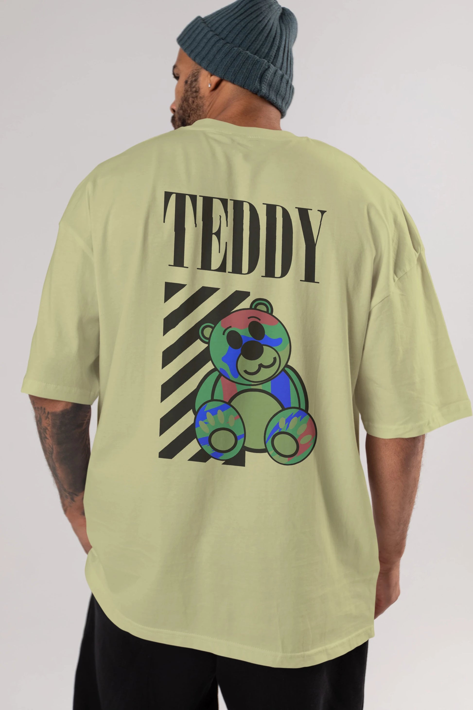 Teddy Bear 2 Arka Baskılı Oversize t-shirt Erkek Kadın Unisex