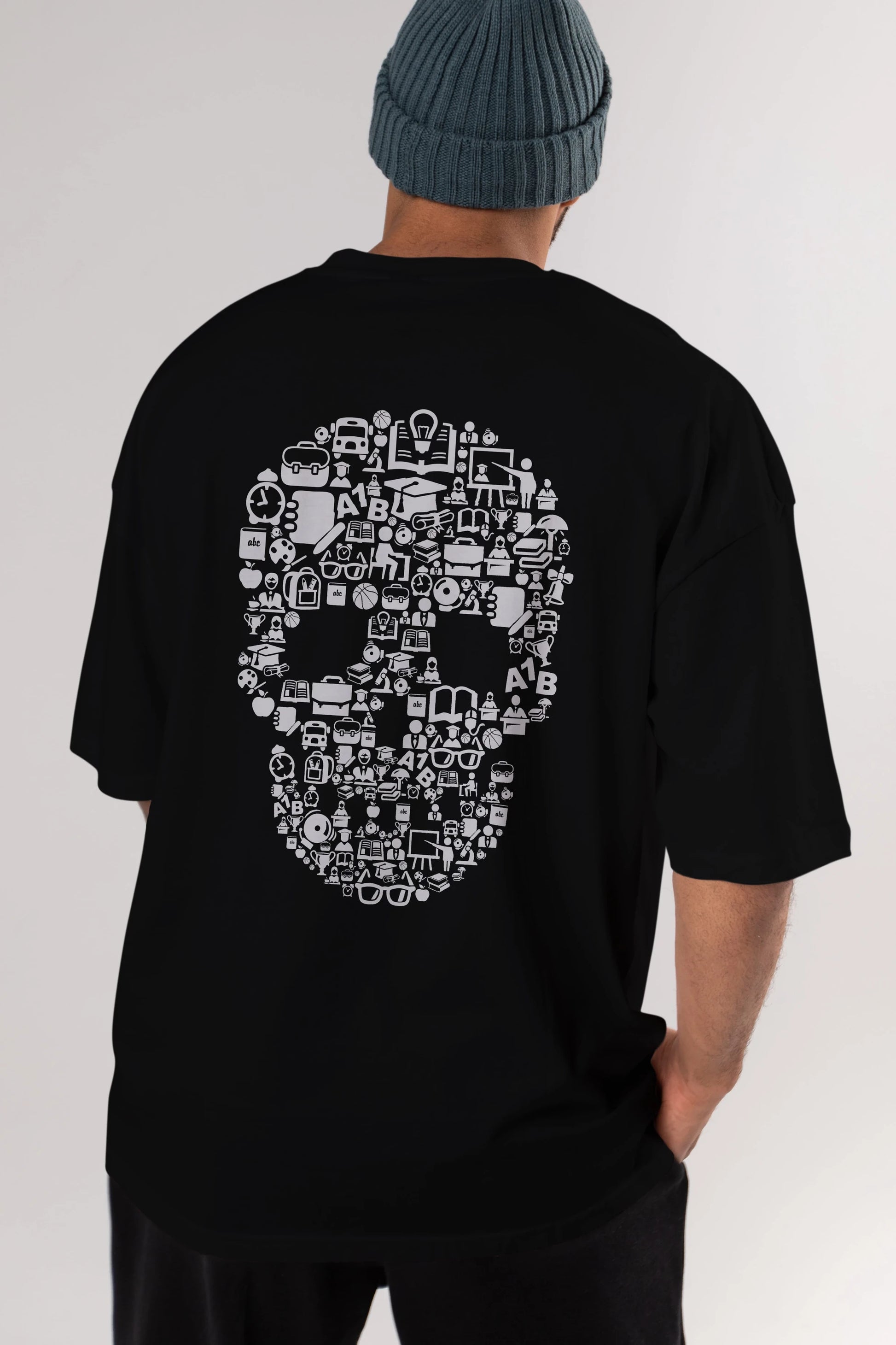 Dead  School Arka Baskılı Oversize t-shirt %100 pamuk Erkek Kadın Unisex