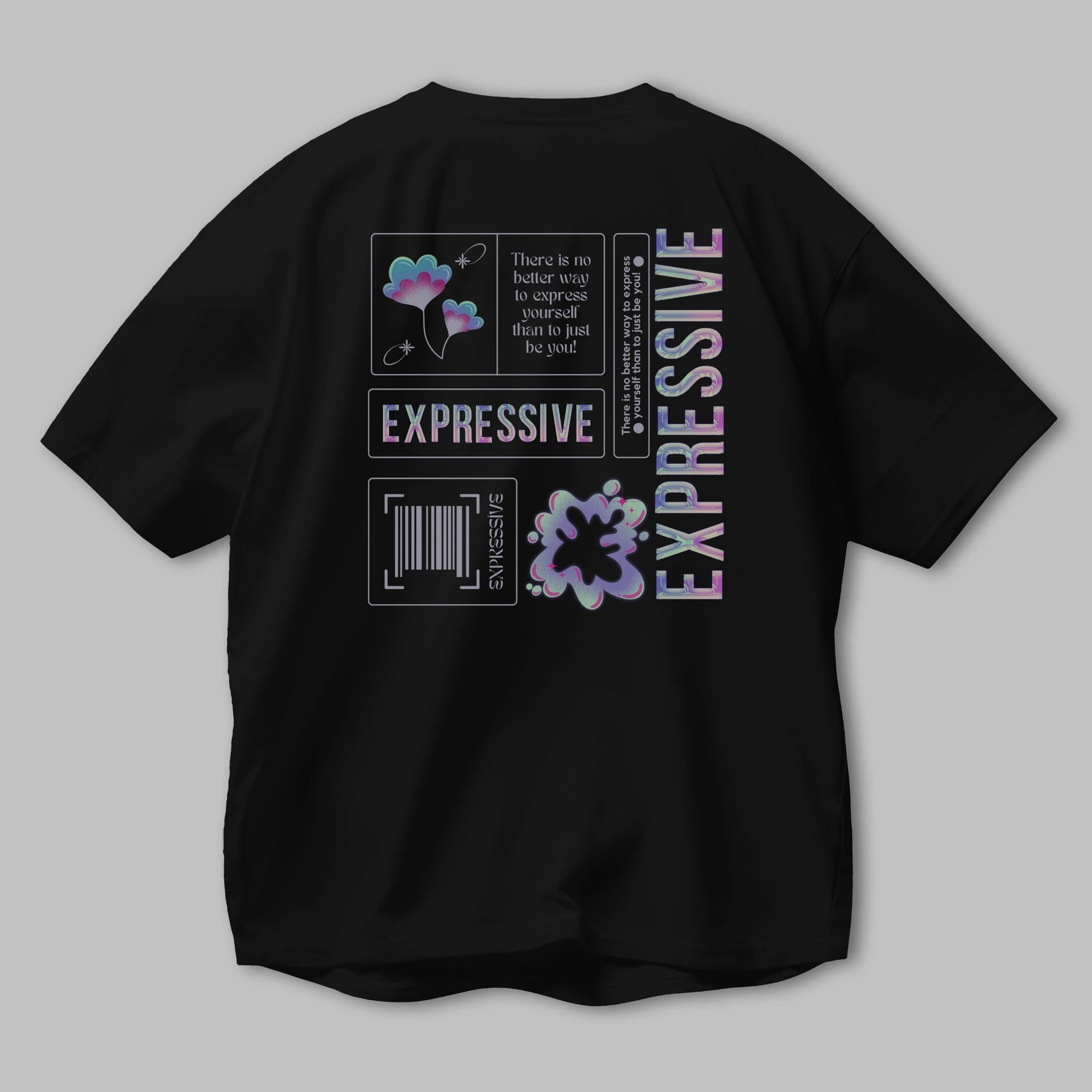 Expressive Streetwear Arka Baskılı Oversize t-shirt Erkek Kadın Unisex