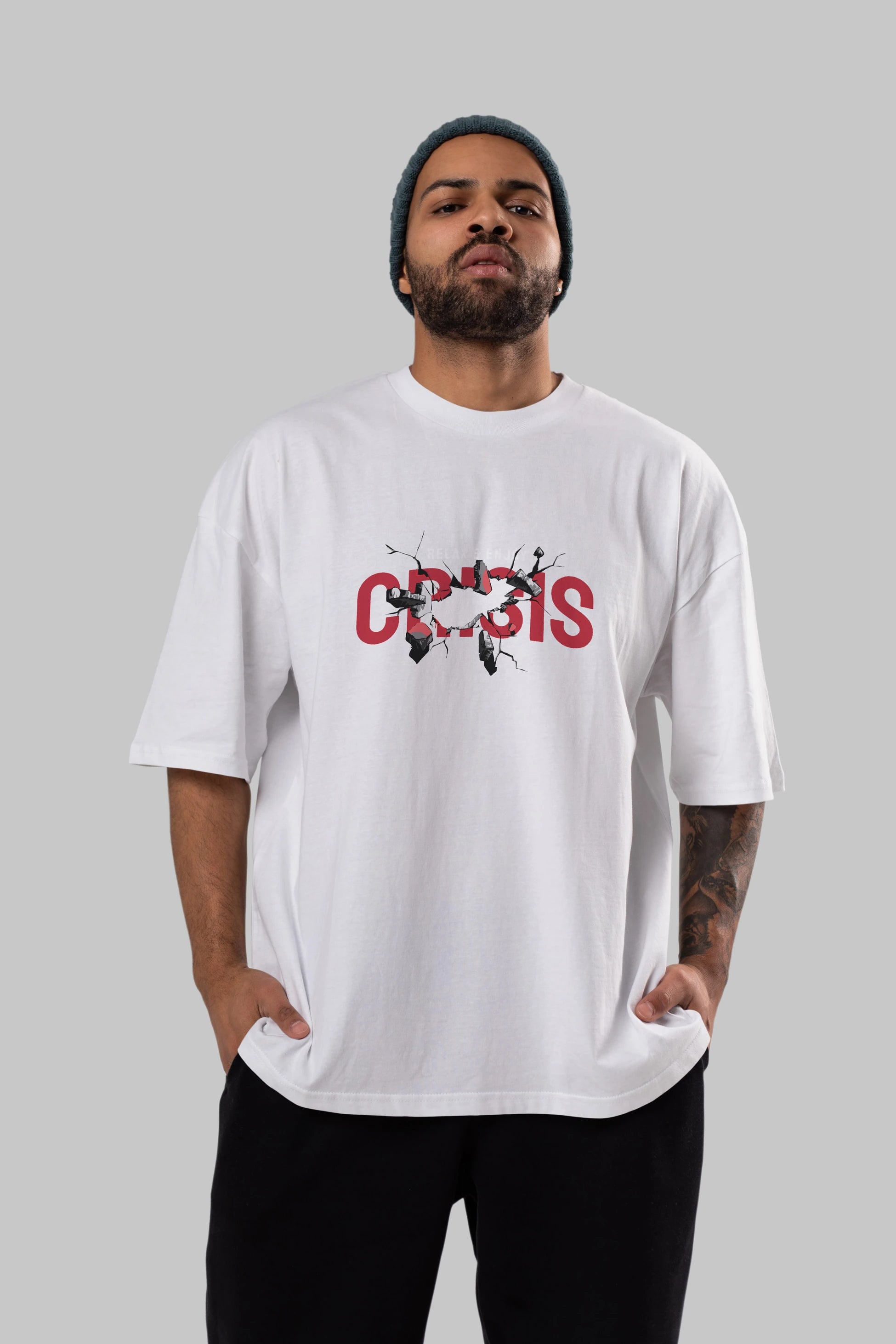 Relax and Enjoy Ön Baskılı Oversize t-shirt Erkek Kadın Unisex