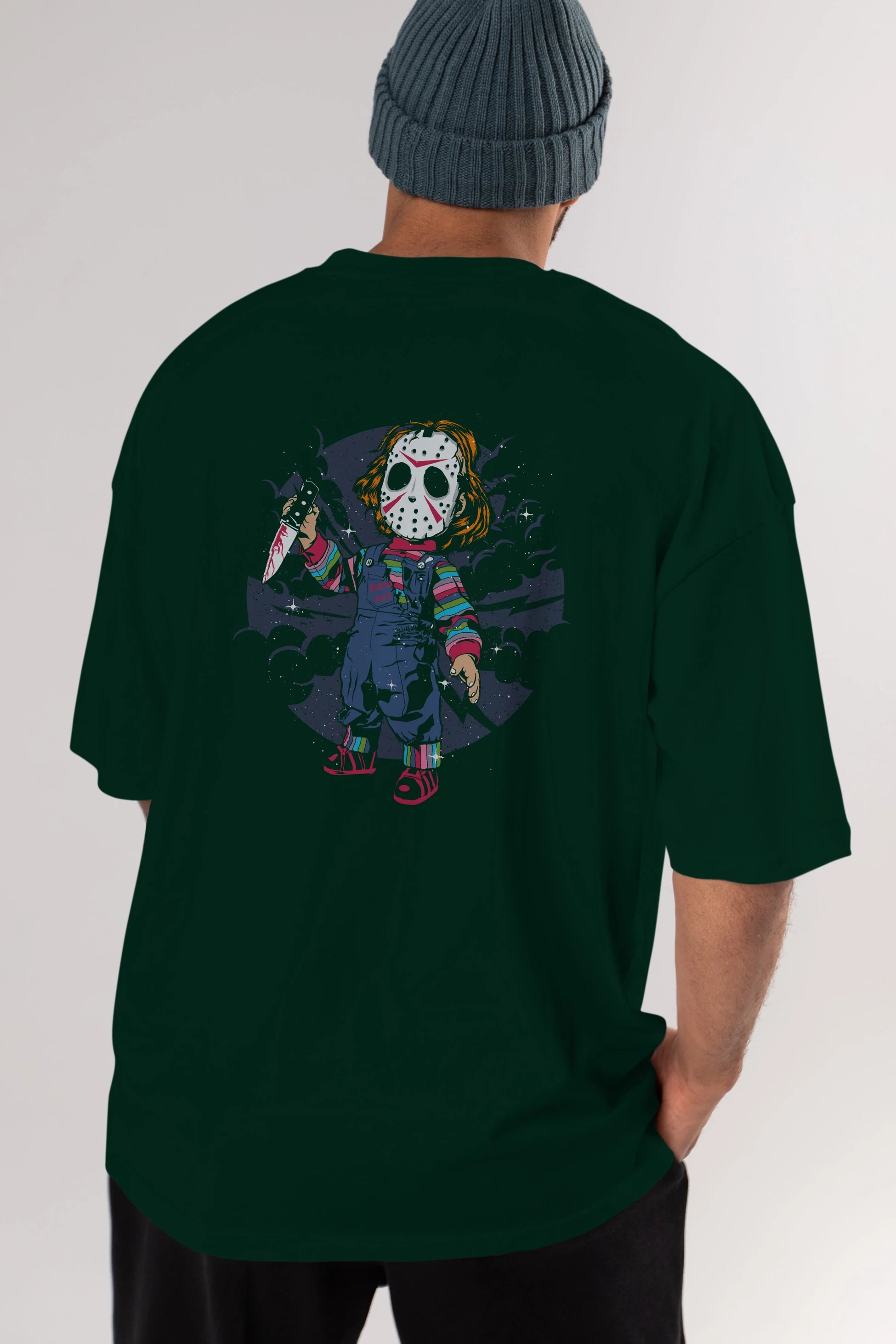 Chucky Arka Baskılı Oversize t-shirt Erkek Kadın Unisex %100 Pamuk