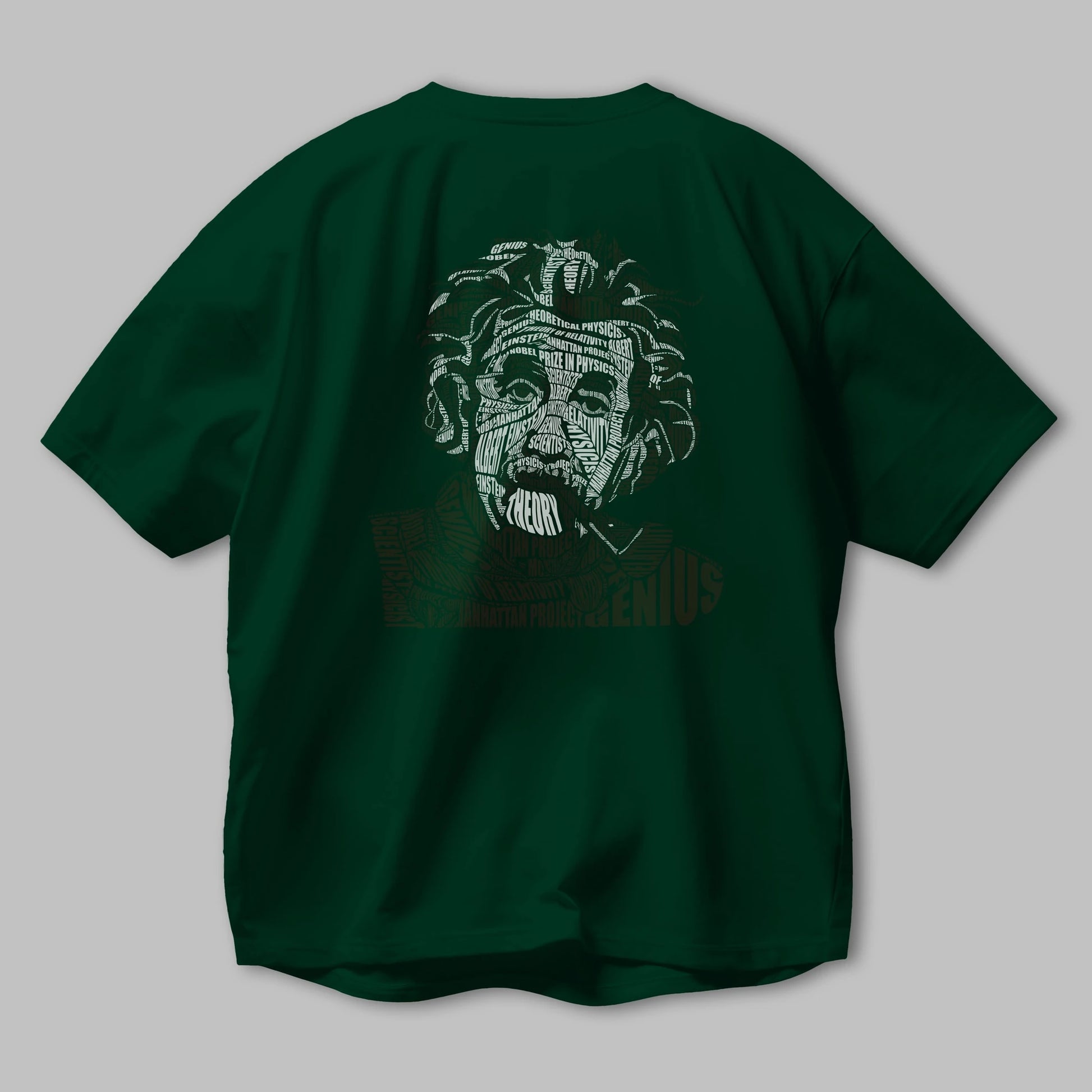 Einstein Calligram Arka Baskılı Oversize t-shirt %100 pamuk Erkek Kadın Unisex