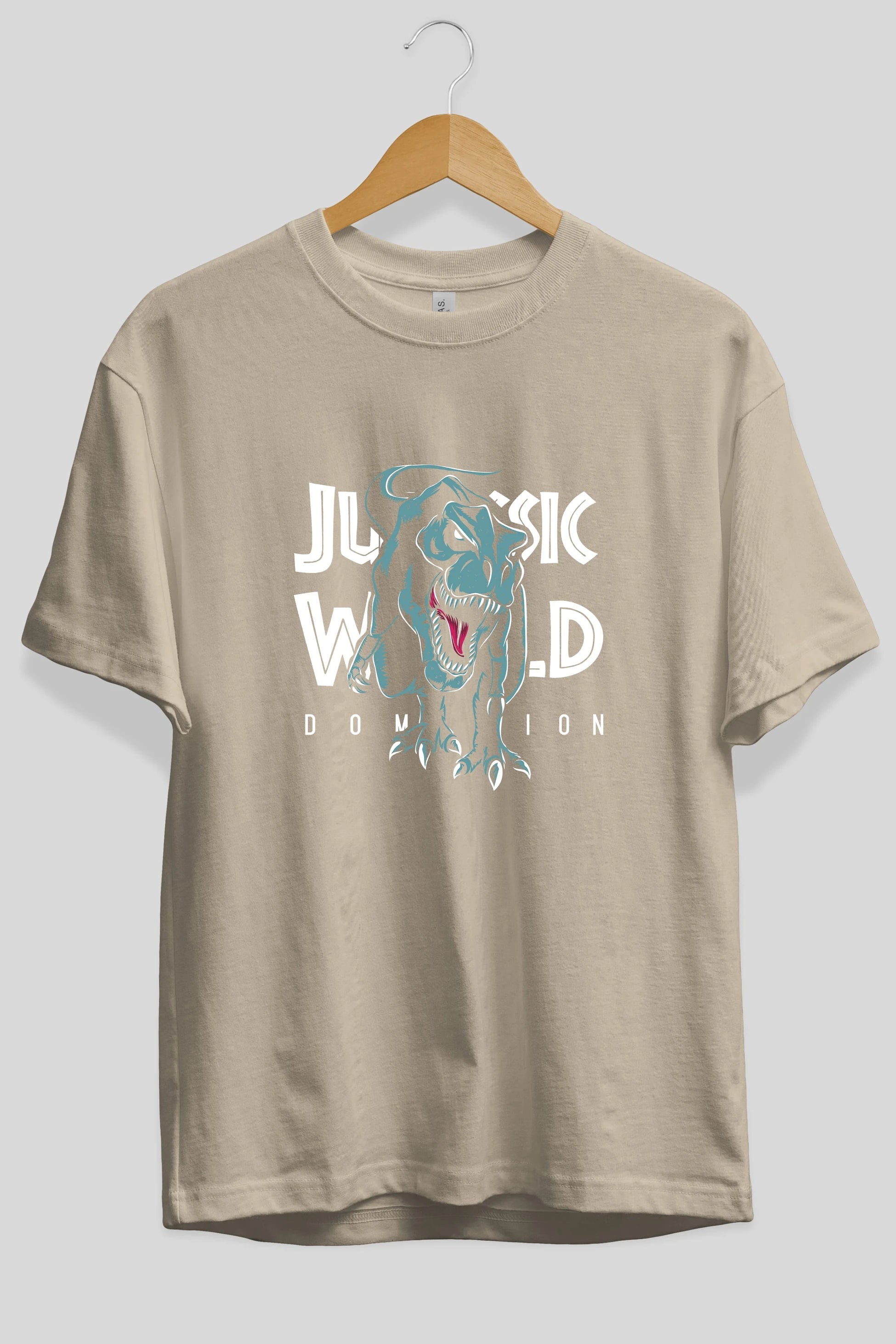 Jurassic Park (1) Ön Baskılı Oversize t-shirt Erkek Kadın Unisex %100 Pamuk Bisiklet Yaka tişort