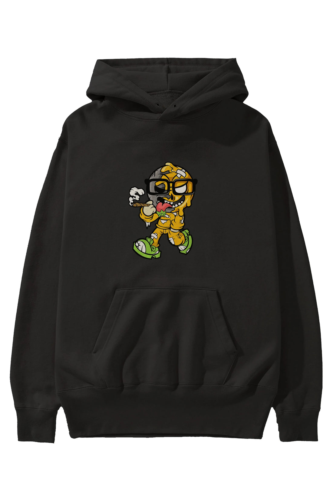 Eyeball Smoker Ön Baskılı Hoodie Oversize Kapüşonlu Sweatshirt Erkek Kadın Unisex