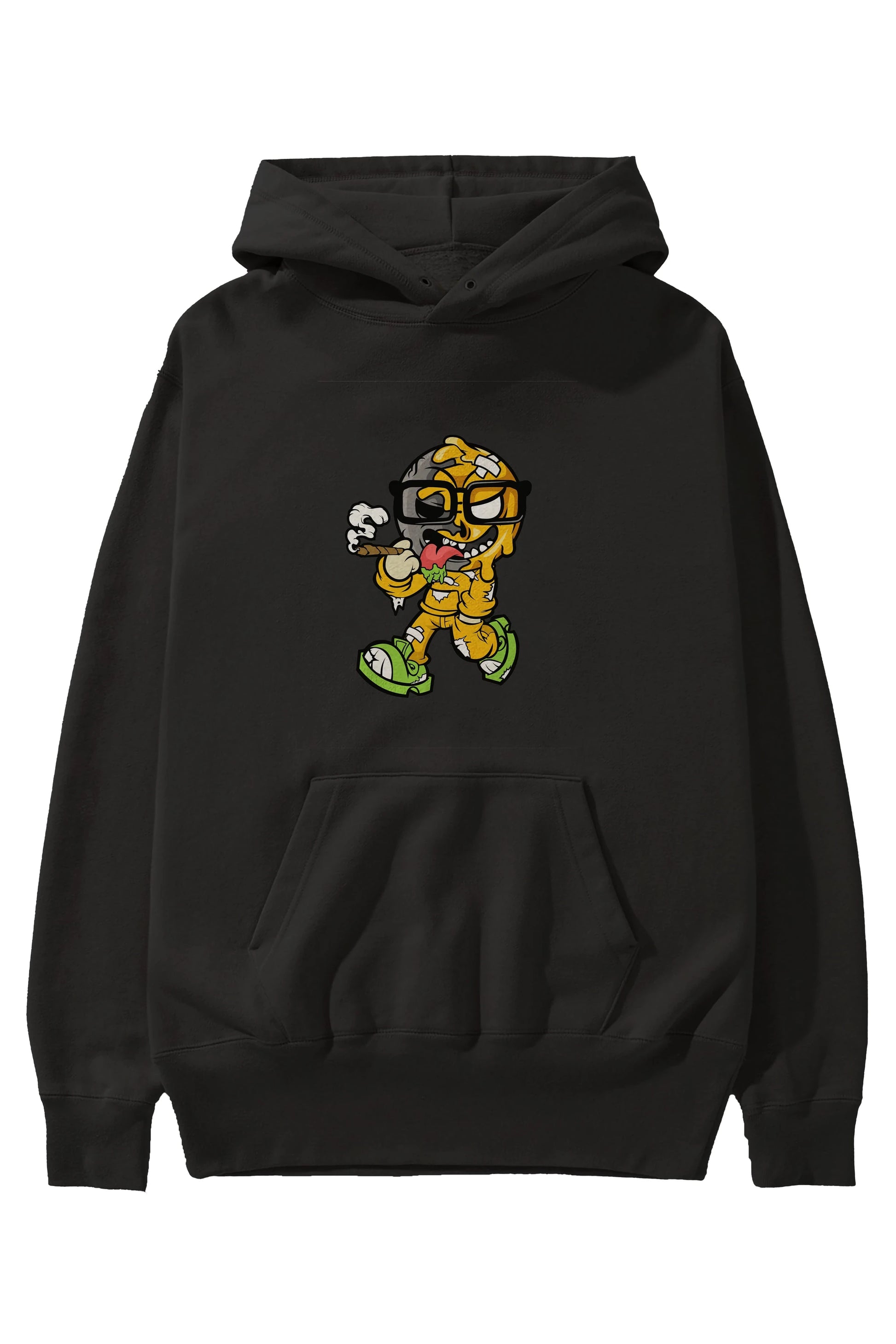 Eyeball Smoker Ön Baskılı Hoodie Oversize Kapüşonlu Sweatshirt Erkek Kadın Unisex