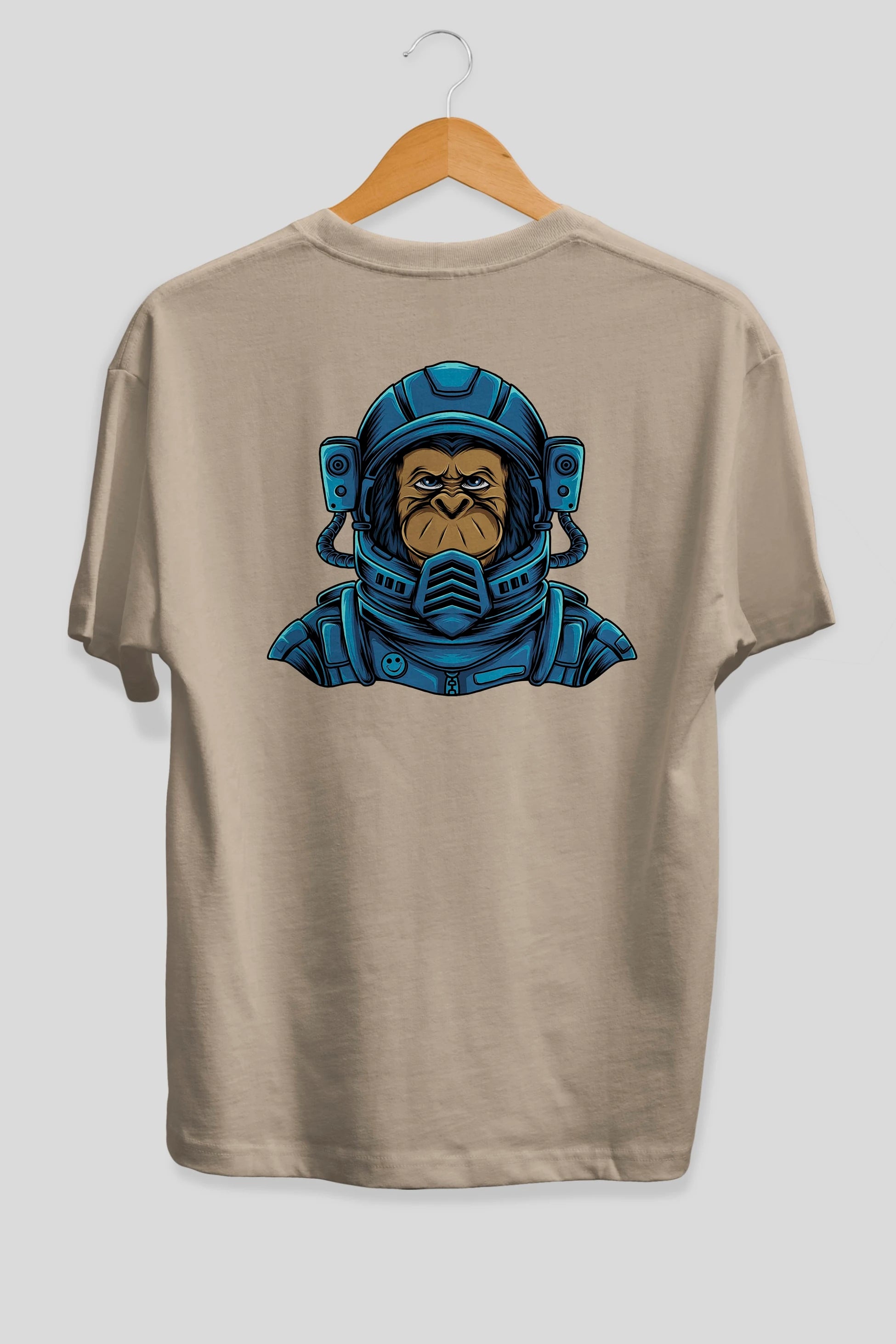 Astromonkey Arka Baskılı Oversize t-shirt Erkek Kadın Unisex