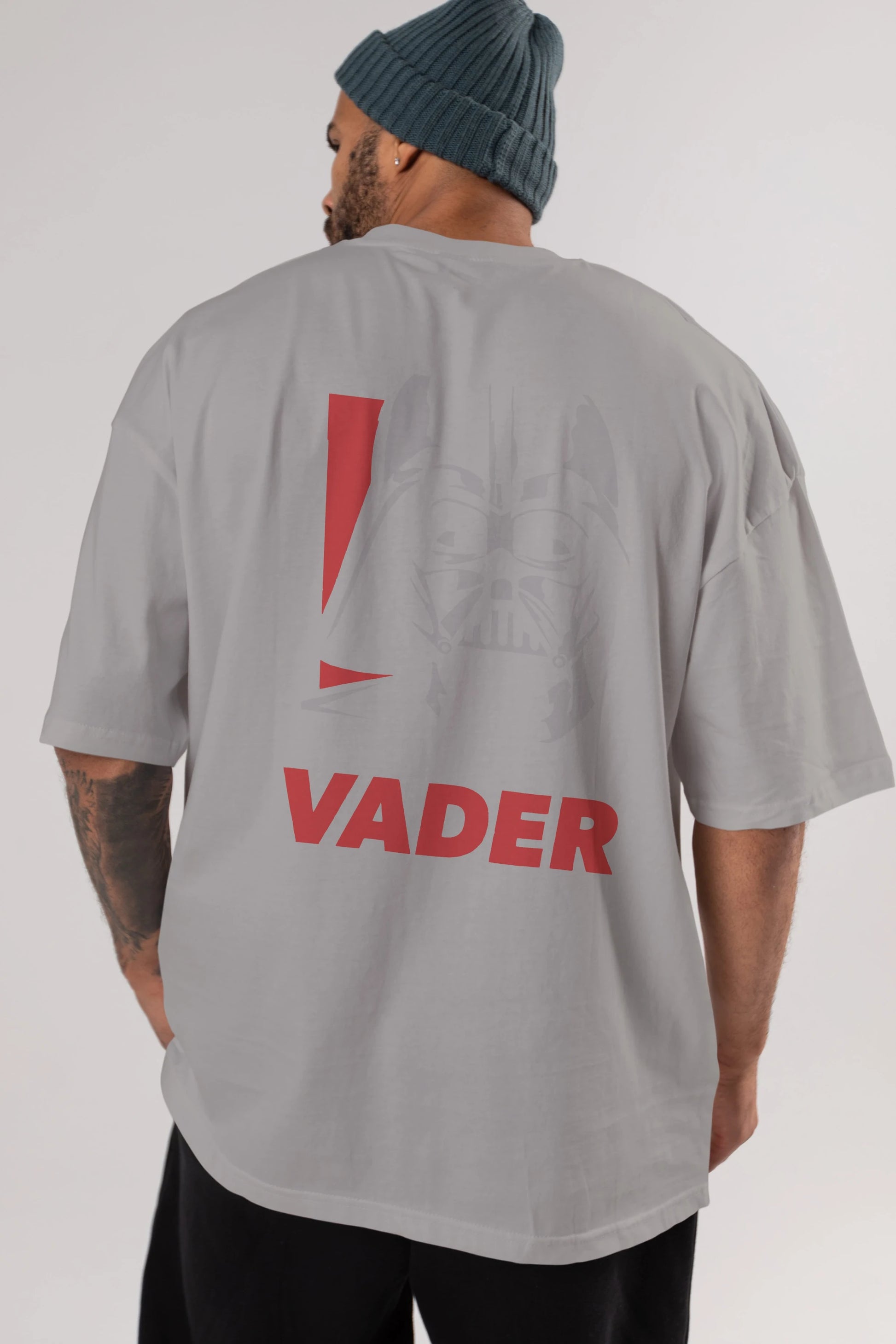 Darth Vader Arka Baskılı Oversize t-shirt Erkek Kadın Unisex %100 Pamuk Bisiklet Yaka tişort