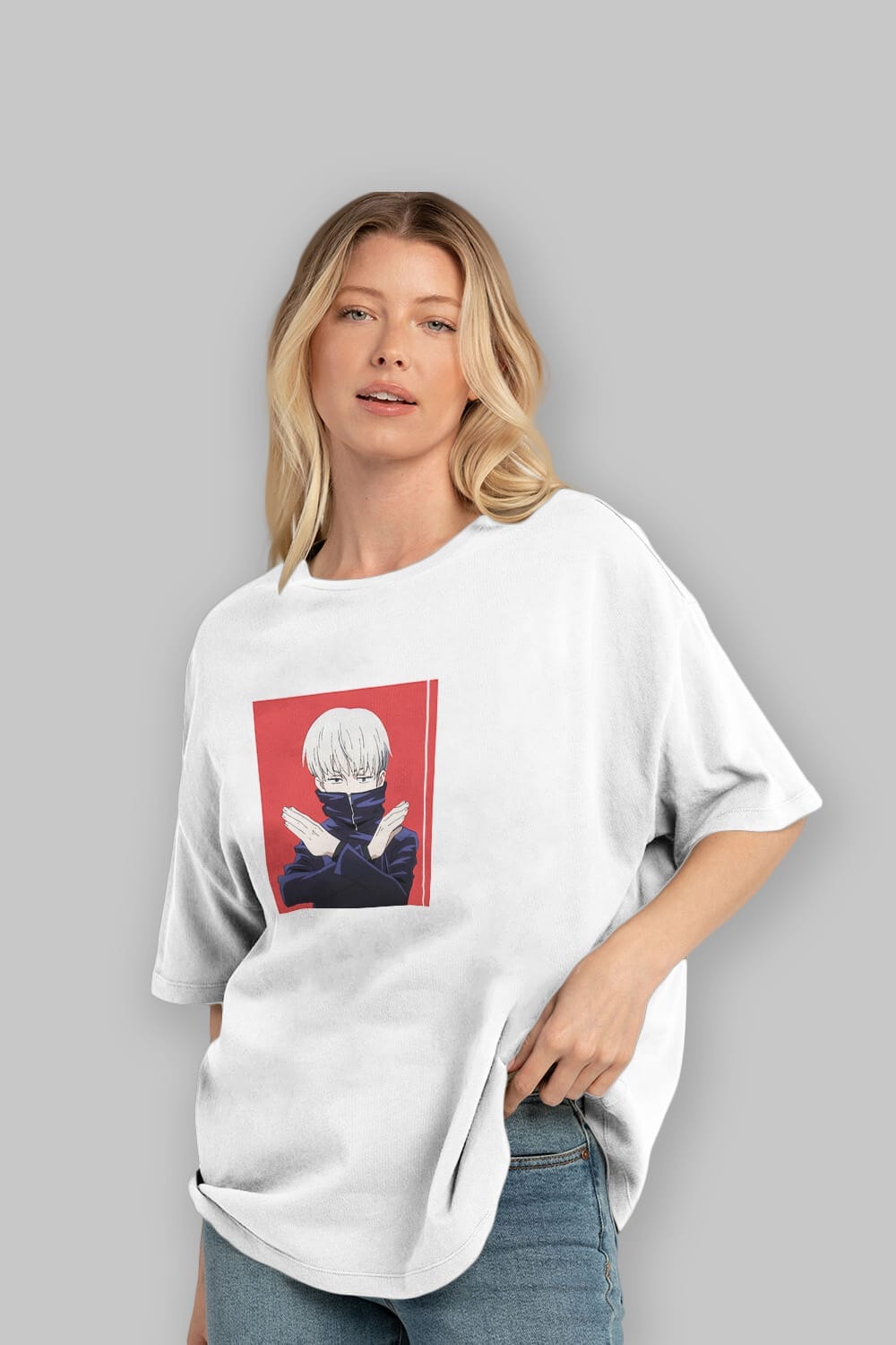 Toge Inumaki Anime Ön Baskılı Oversize t-shirt %100 pamuk Erkek Kadın Unisex