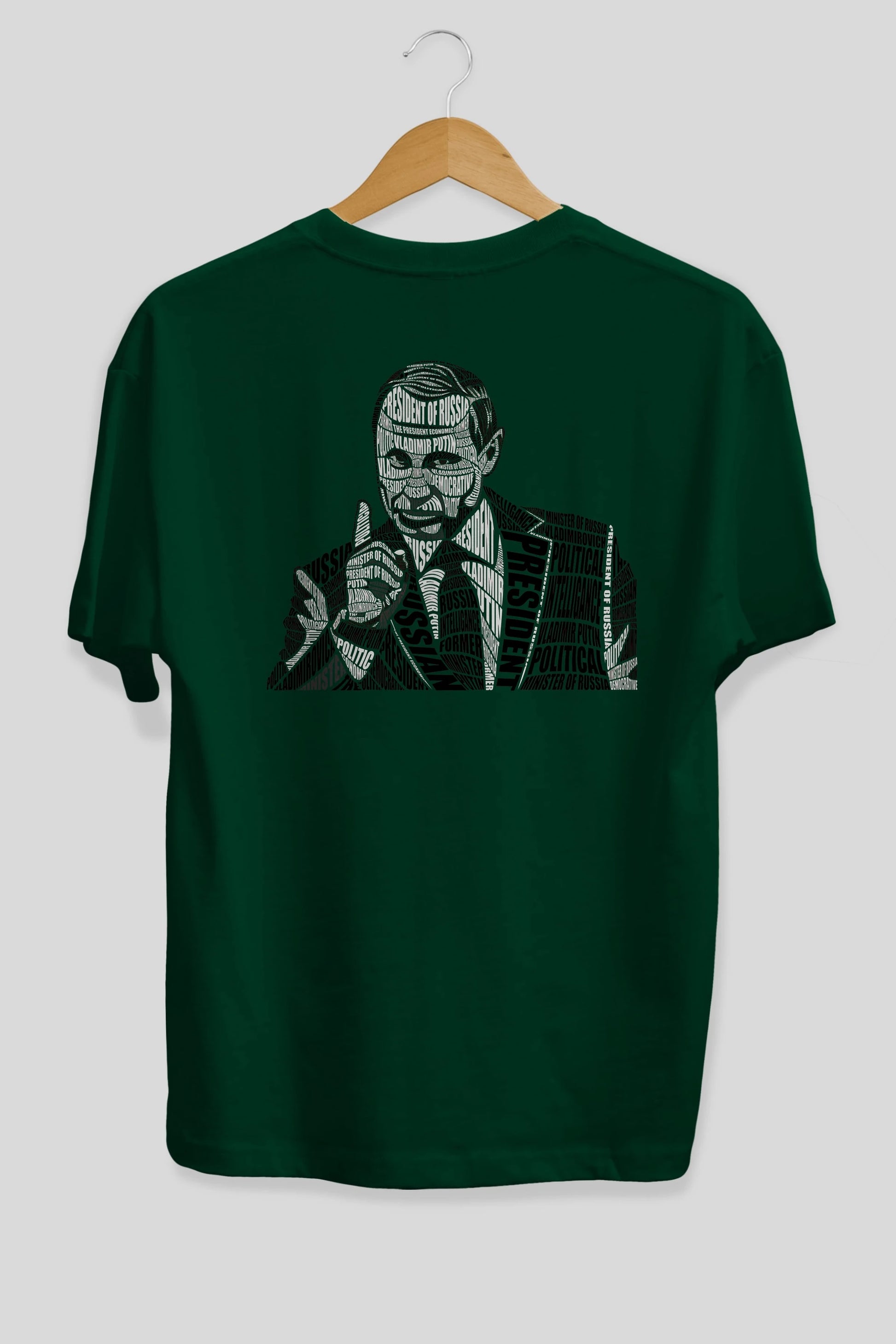 Putin Calligram Arka Baskılı Oversize t-shirt %100 pamuk Erkek Kadın Unisex